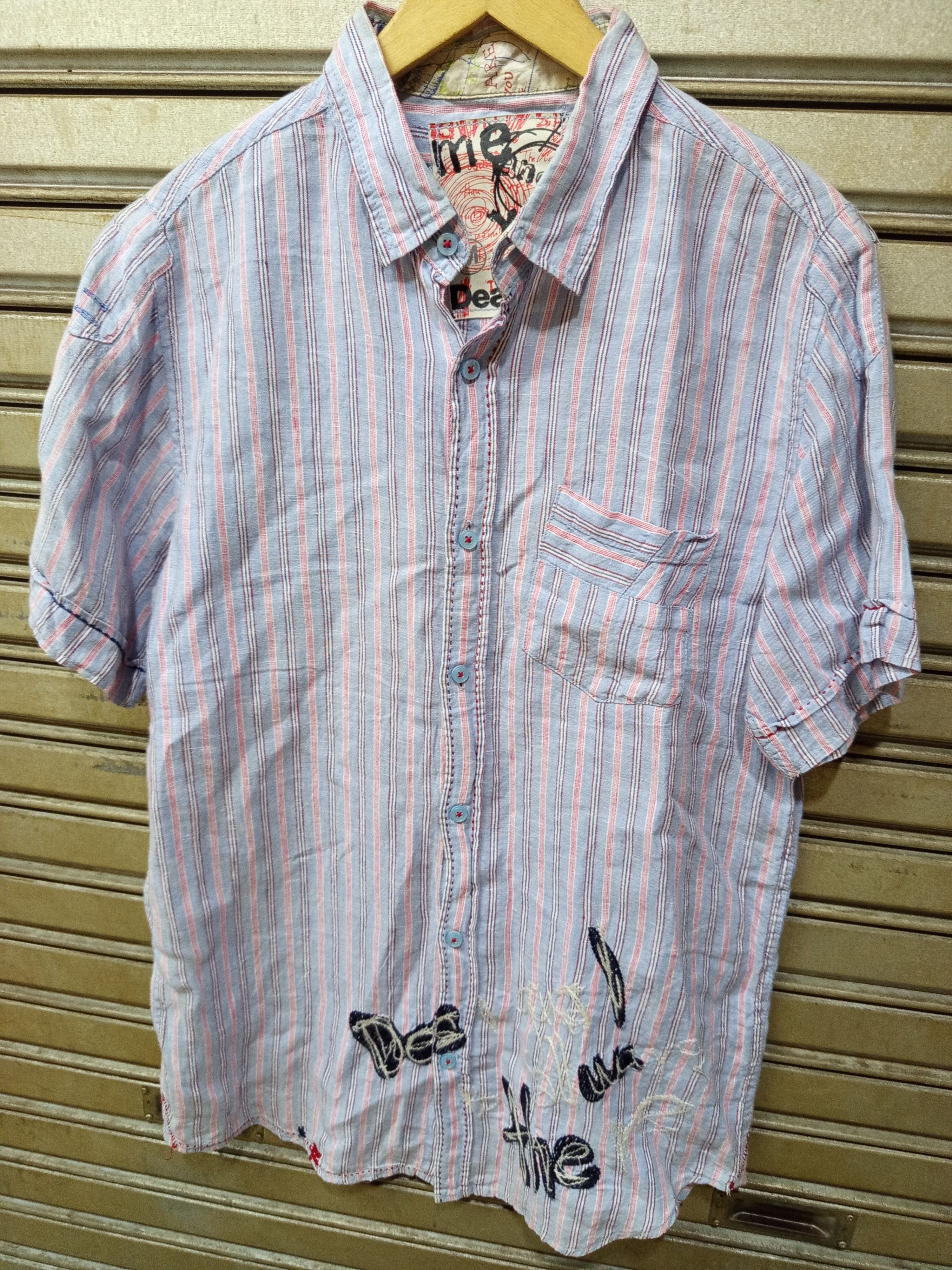 Desigual Desigual Striped Linen Shirt Size US M / EU 48-50 / 2 - 1 Thumbnail