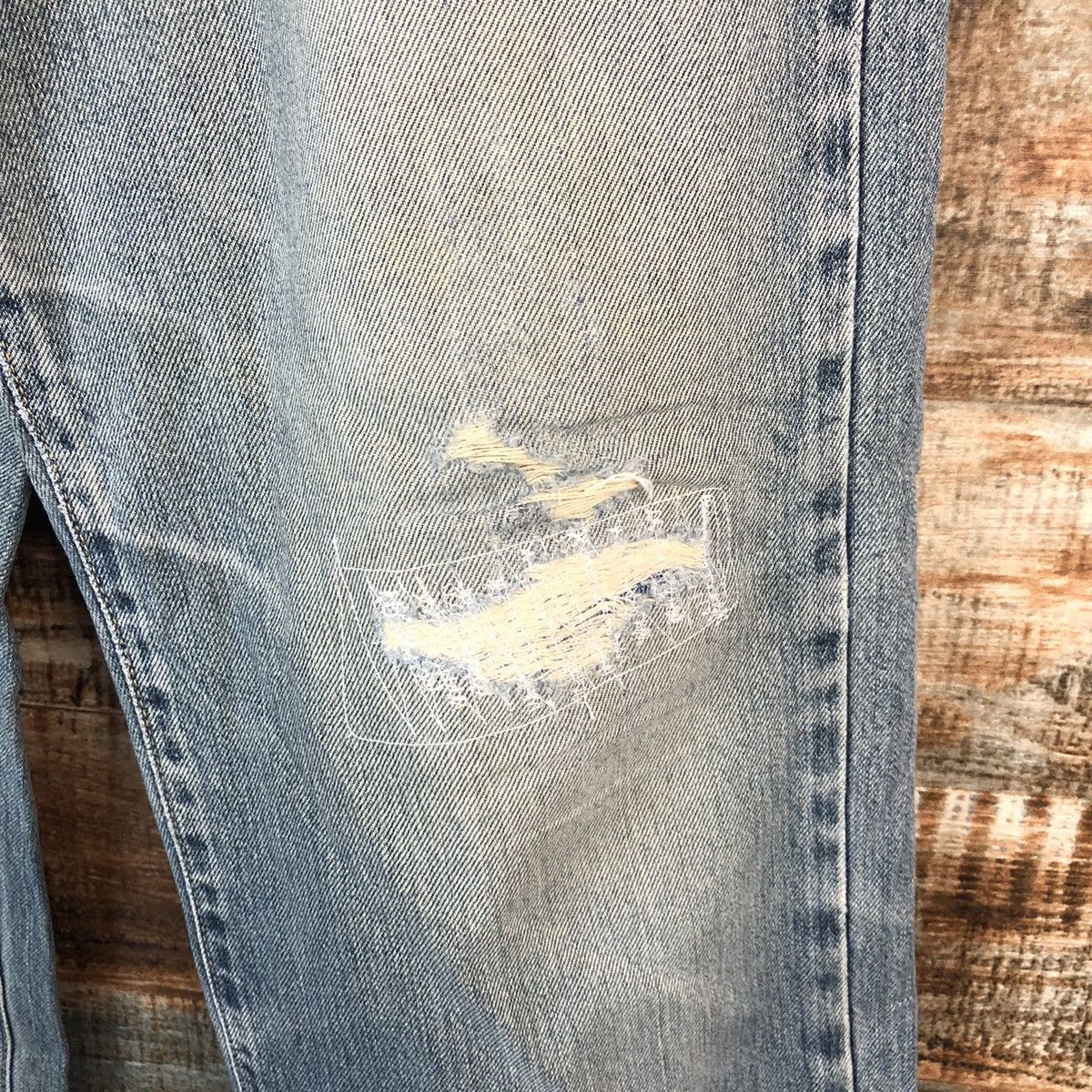 Edwin DL Edwin 604 Blue Distressed Denim Pants #C177 Size US 31 - 9 Thumbnail