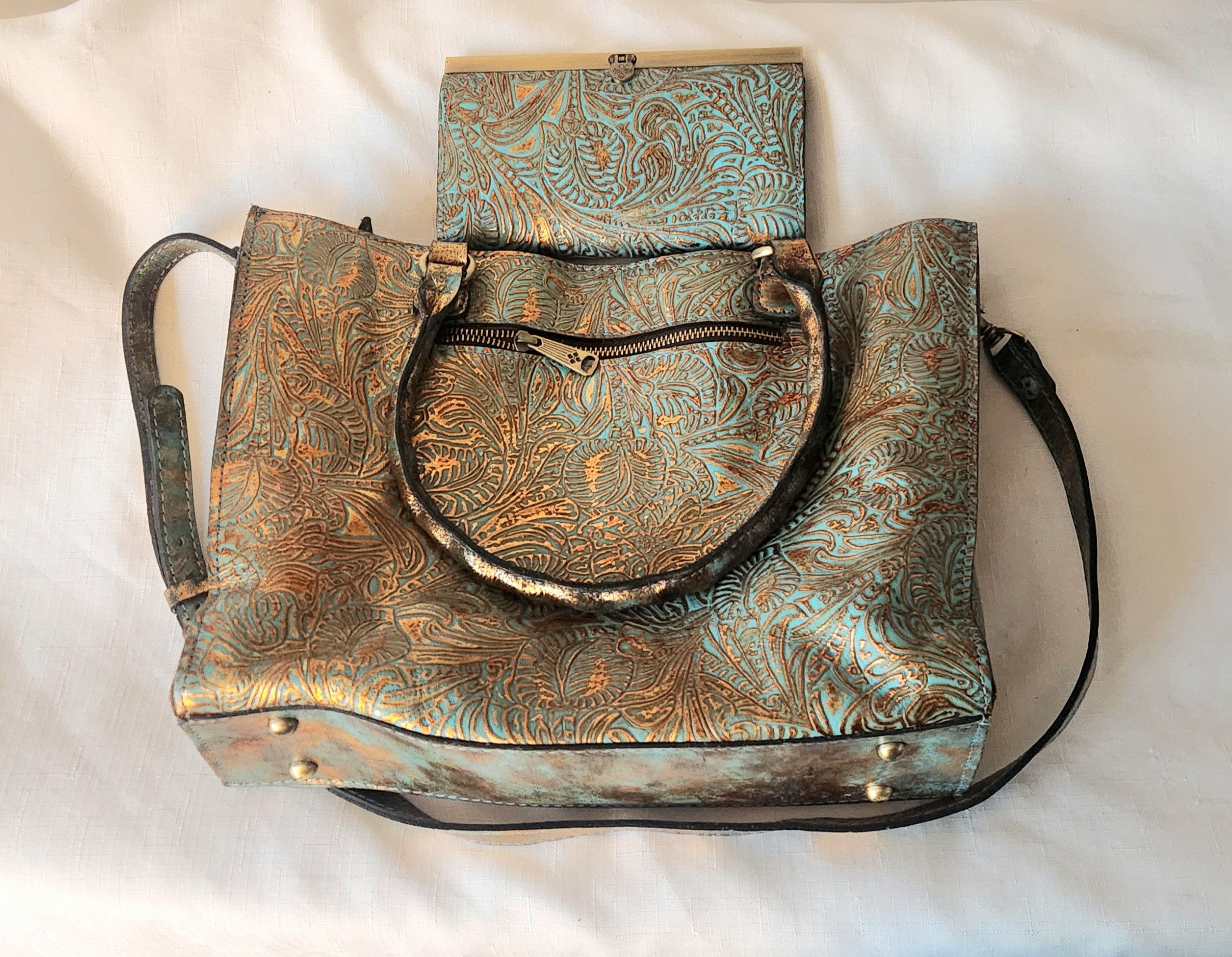Patricia Nash Patricia Nash Zancona Tote Bag Purse and Wallet Leather Size ONE SIZE - 3 Thumbnail