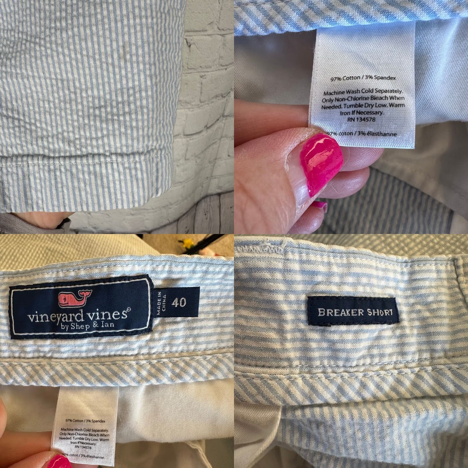 Vineyard Vines Vineyard Vines Mens Blue White Striped Seersucker Shorts 40 Preppy Summer Vintage? Size US 36 / EU 52 - 8 Thumbnail