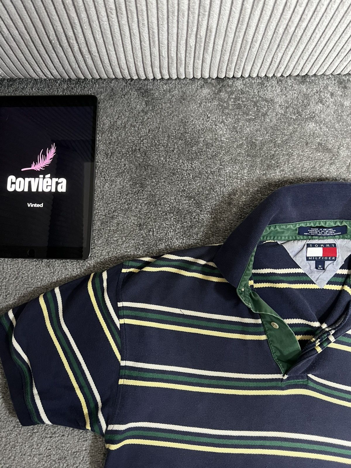 Designer × Tommy Hilfiger × Vintage Tommy Hilfiger Vintage Striped Polo Shirt Size US M / EU 48-50 / 2 - 2 Thumbnail