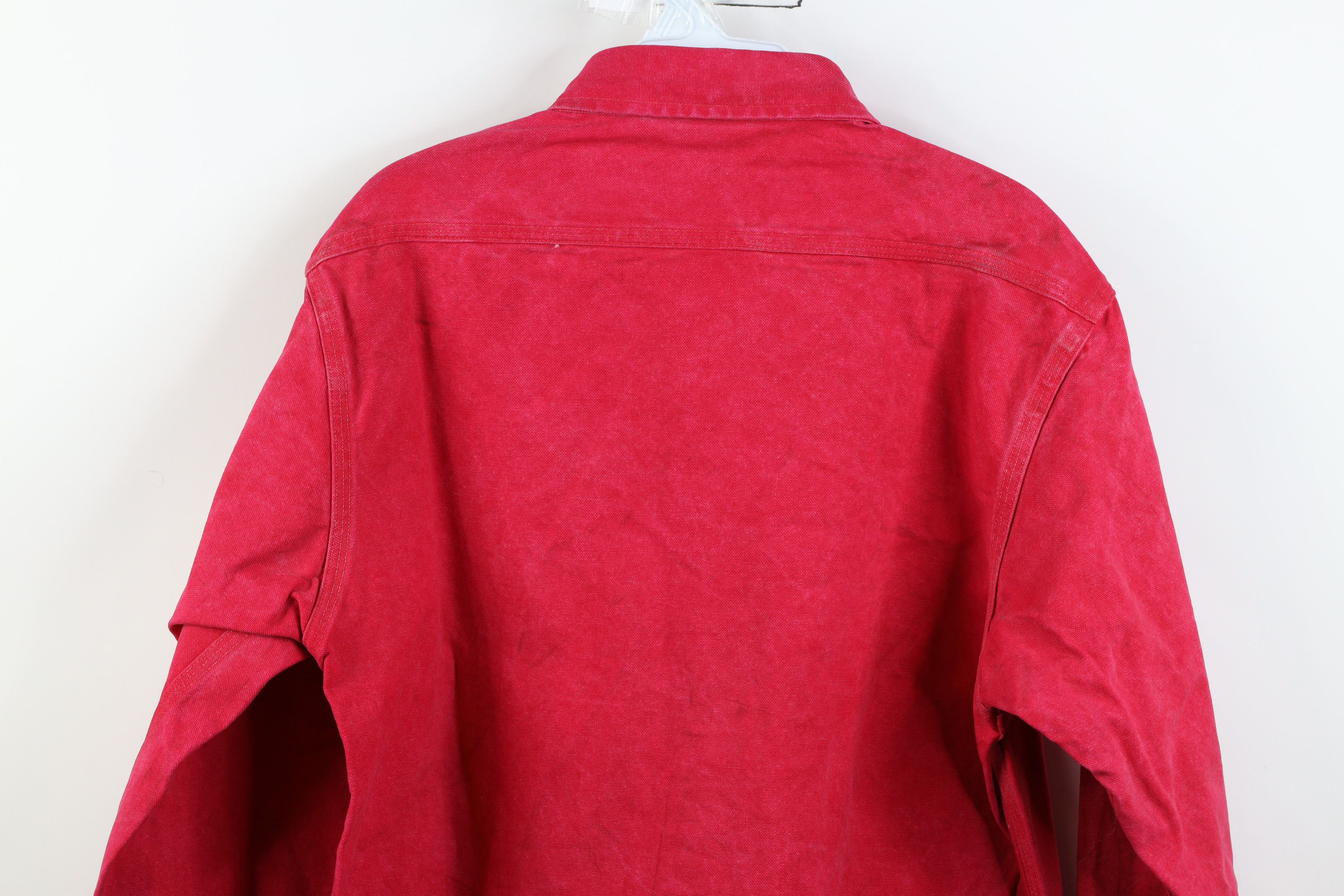 Carhartt Vintage 90s Carhartt Acid Wash Canvas Button Shirt Red USA Size US M / EU 48-50 / 2 - 15 Thumbnail