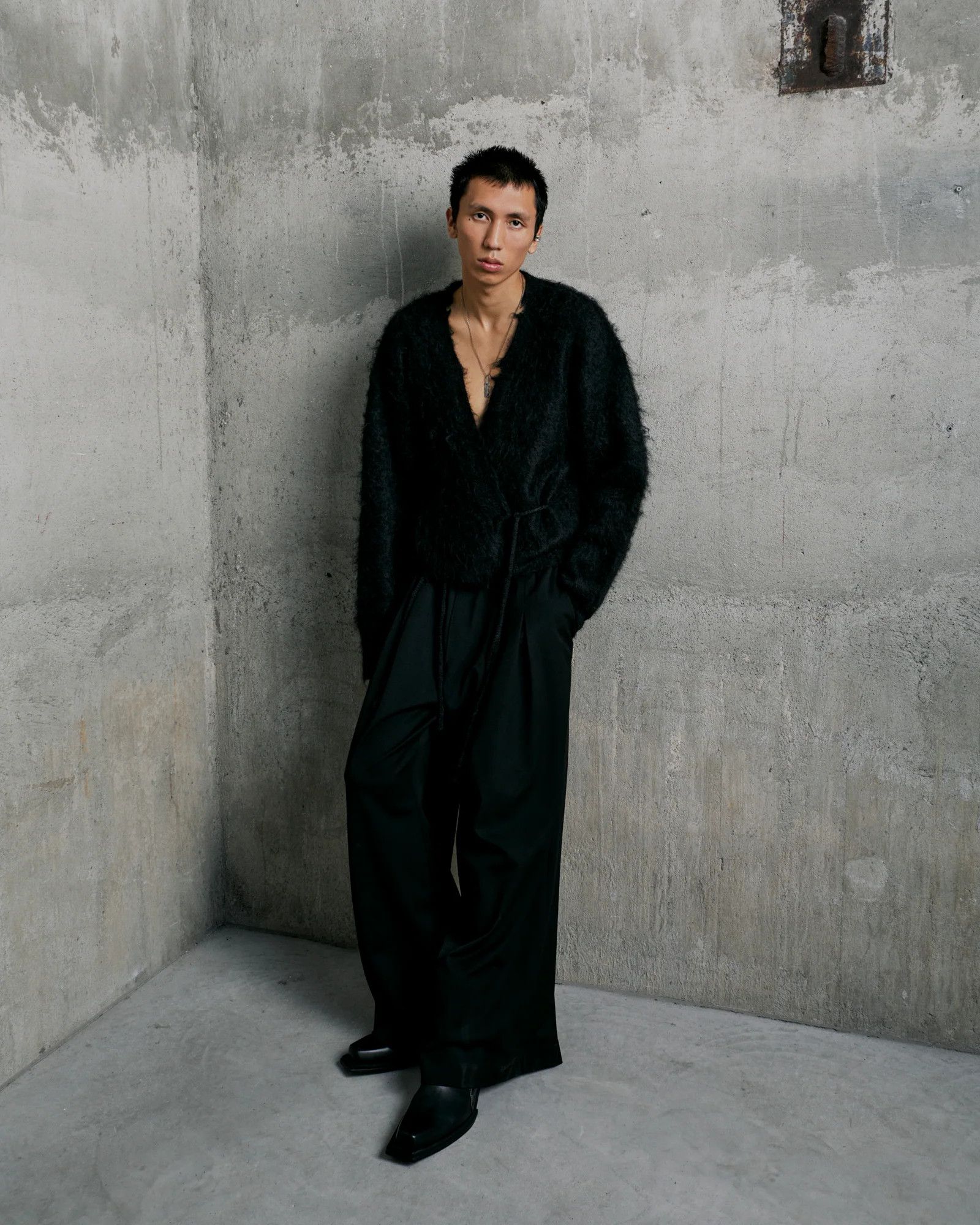 Unvain Studios MOHAIR KIMONO CARDIGAN - BLACK Size US XL / EU 56 / 4 - 3 Thumbnail