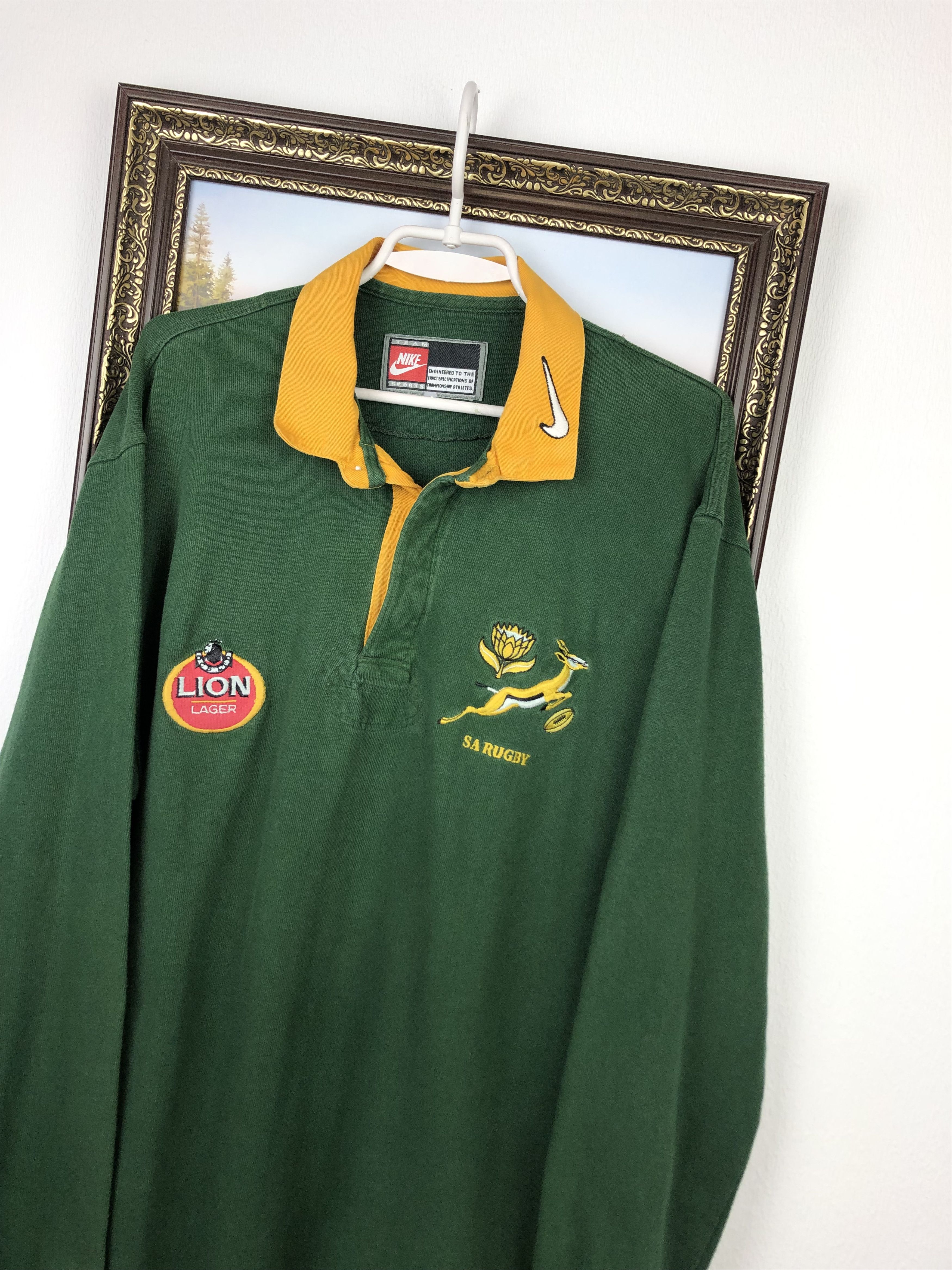 Nike Vintage 90 Nike South Africa Rugby Jersey Long Sleeve Shirt Size US XL / EU 56 / 4 - 4 Thumbnail