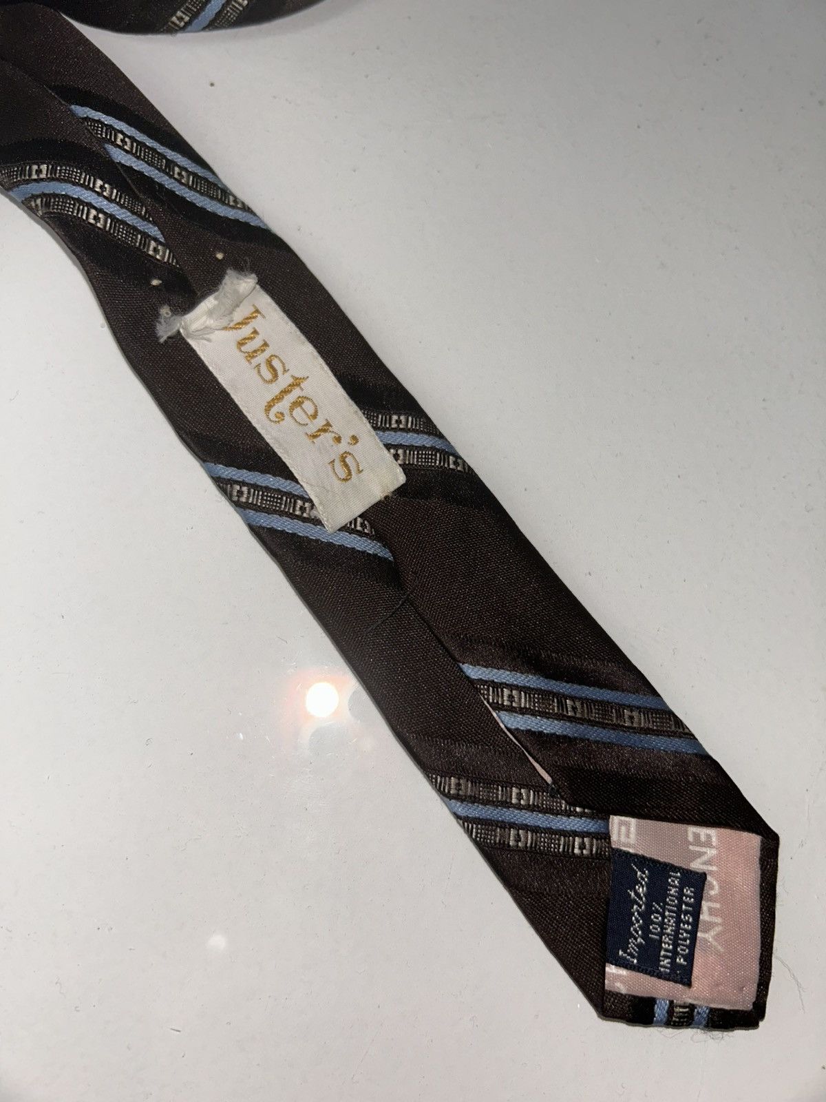 Givenchy Givenchy Brown and Blue Striped Neck Tie Size ONE SIZE - 7 Thumbnail