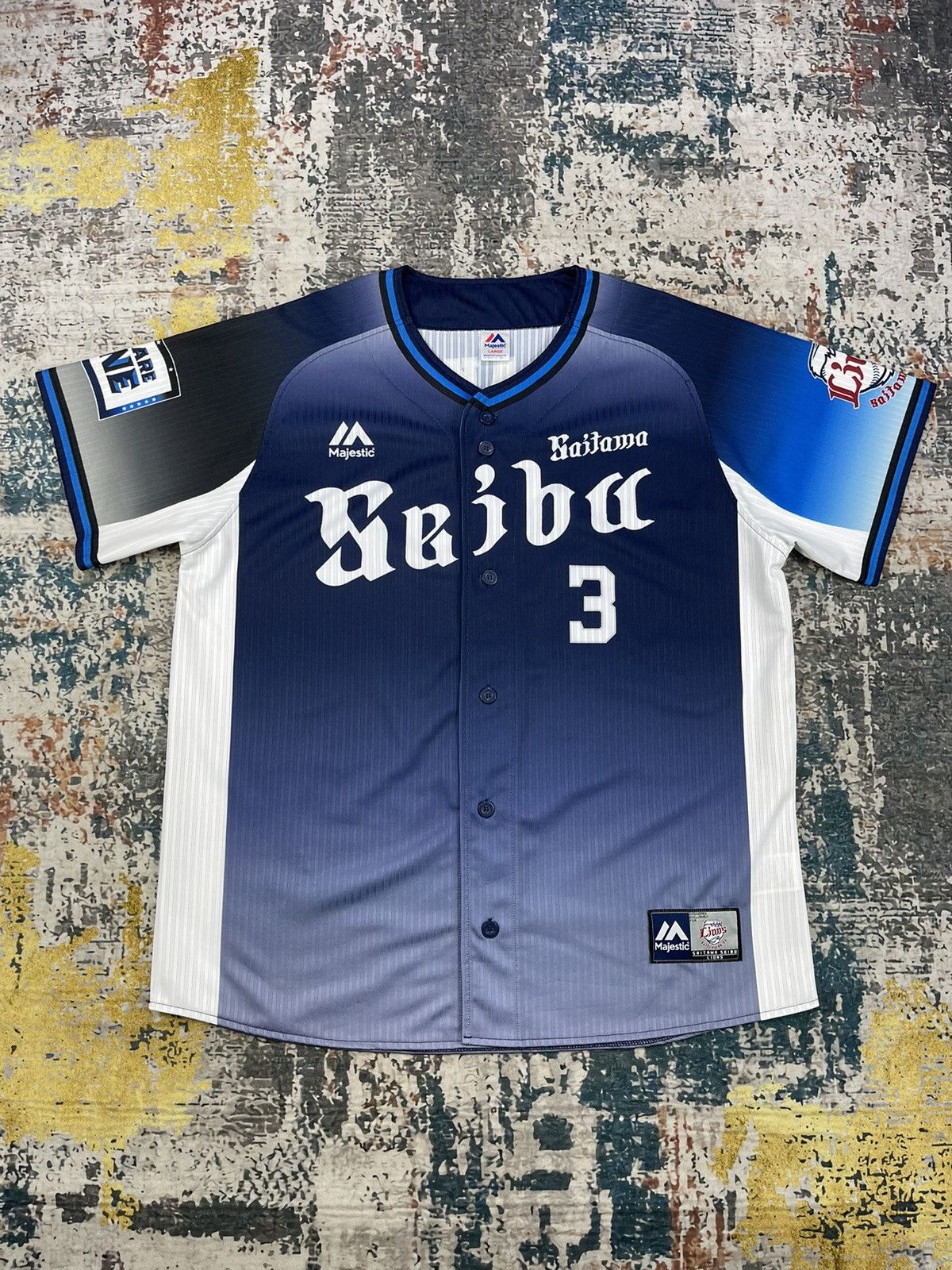 MLB Majestic Saitama Seibu Third Uniform Jerseys Size US L / EU 52-54 / 3 - 1 Thumbnail