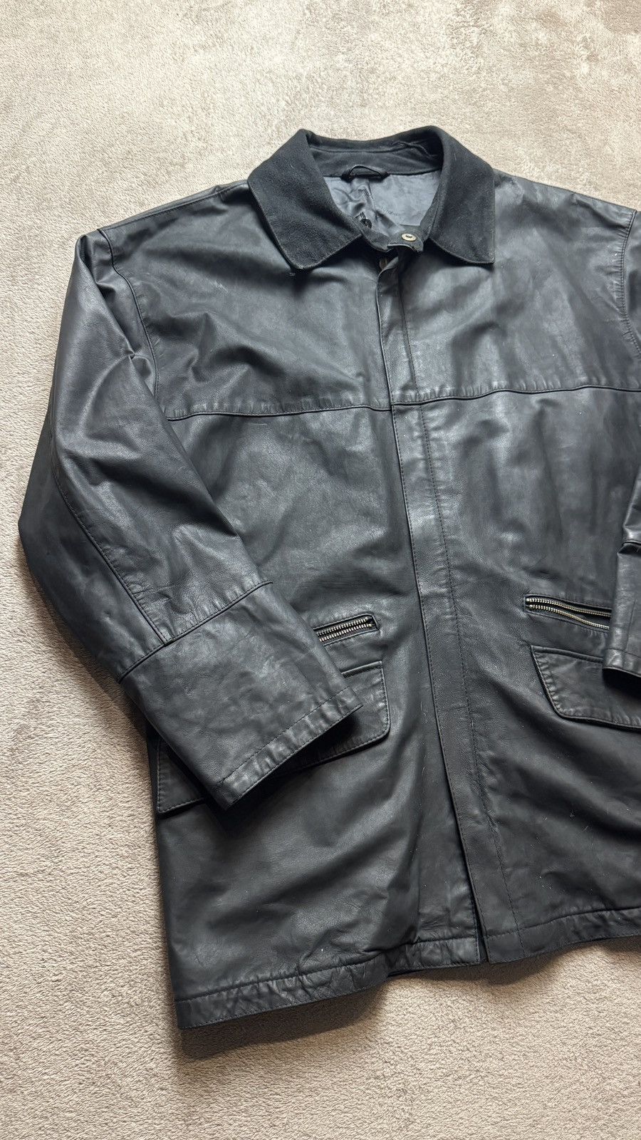 Vintage Boldly British Hunting Fishing Farm Leather Jacket barbour Size US S / EU 44-46 / 1 - 2 Thumbnail