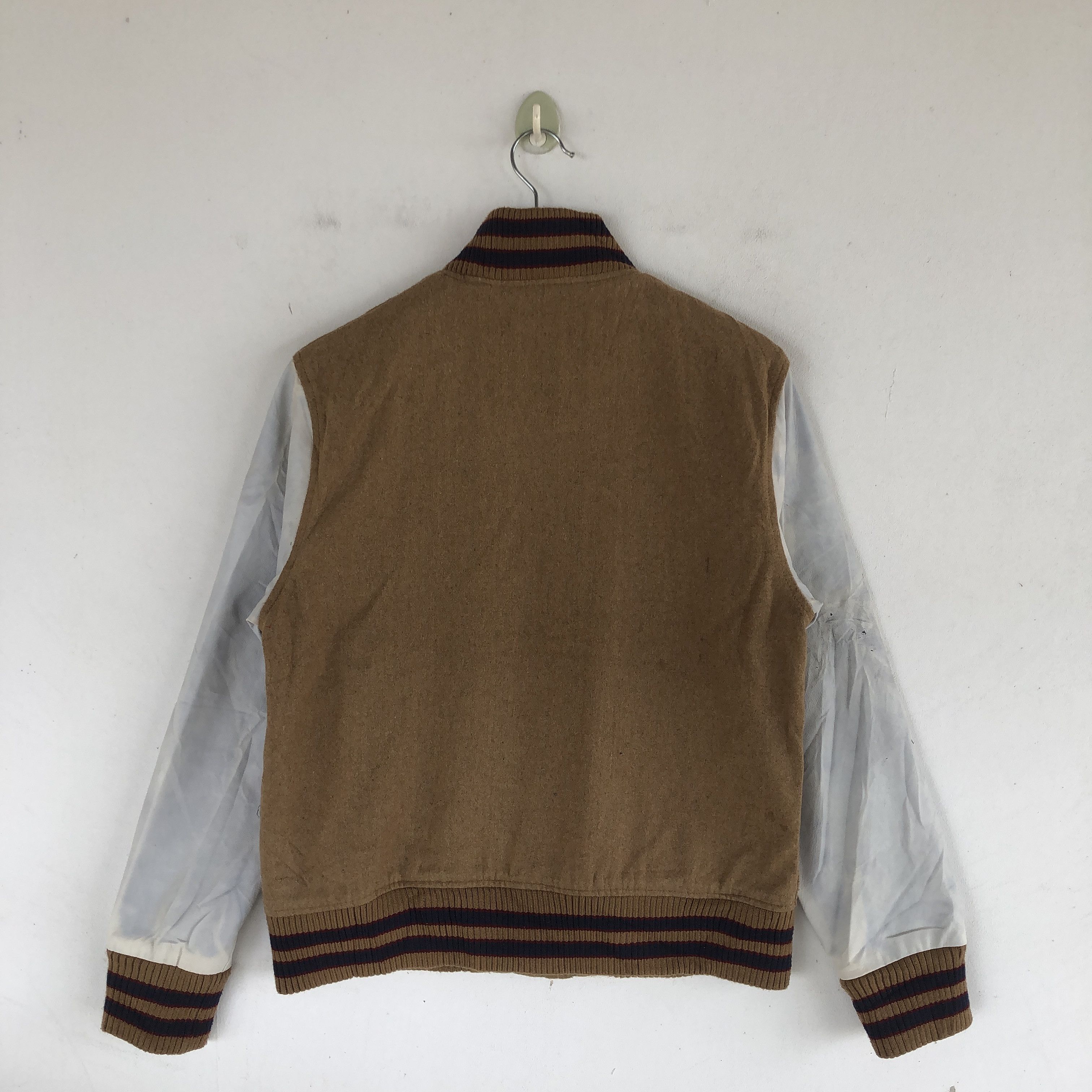 Japanese Brand × Vintage Vintage Apply Varsity Jackets Letterman Leather Wool Jacket Size M / US 6-8 / IT 42-44 - 2 Thumbnail