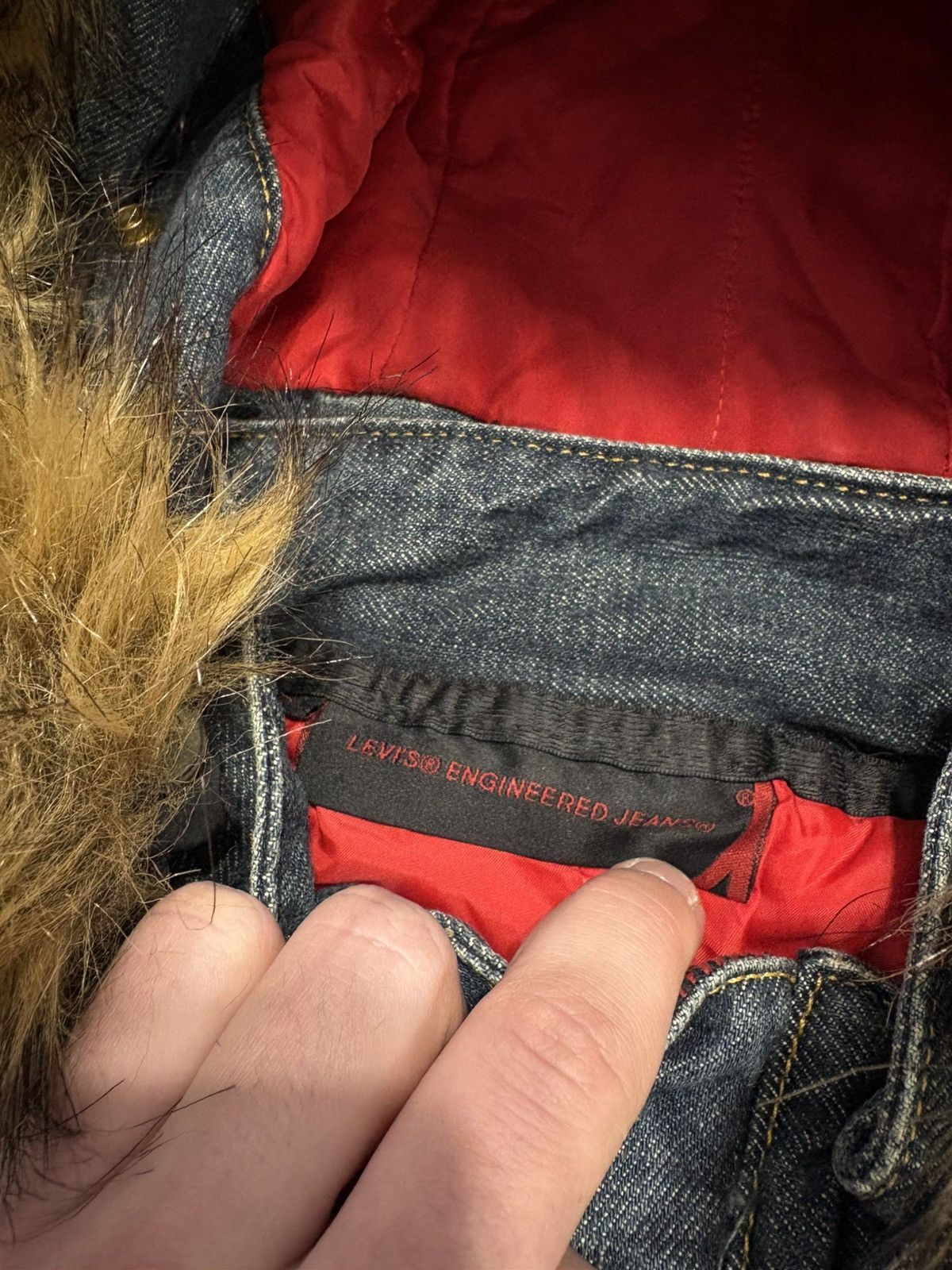 Engineered Garments × Levi's Vintage Levis Enginereed Jeans Denim Fur Bomber Jacket Size M / US 6-8 / IT 42-44 - 6 Thumbnail
