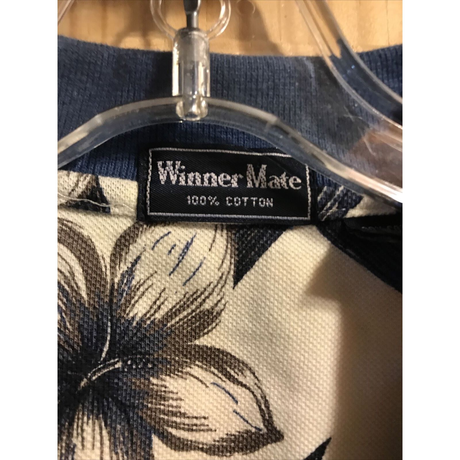 Other Winner Mate Vintage Men’s M Beige Blue SS Cotton Polo Shirt Size US M / EU 48-50 / 2 - 2 Thumbnail