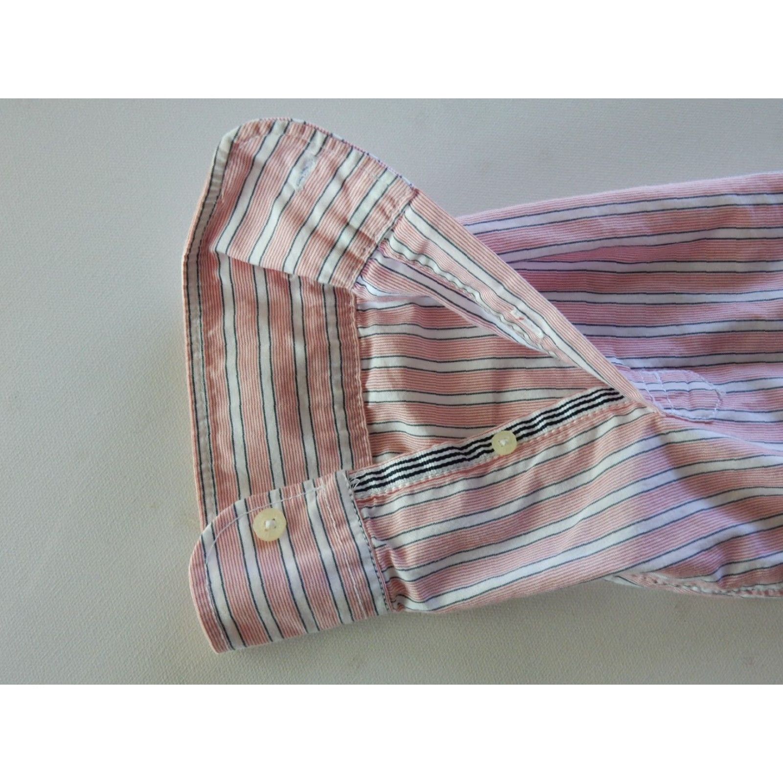 Tommy Hilfiger VINTAGE Tommy Hilfiger Men’s Shirt XL Long Sleeve Button-Up Cotton Pink-Blue-White Striped 90s Size US XL / EU 56 / 4 - 3 Thumbnail