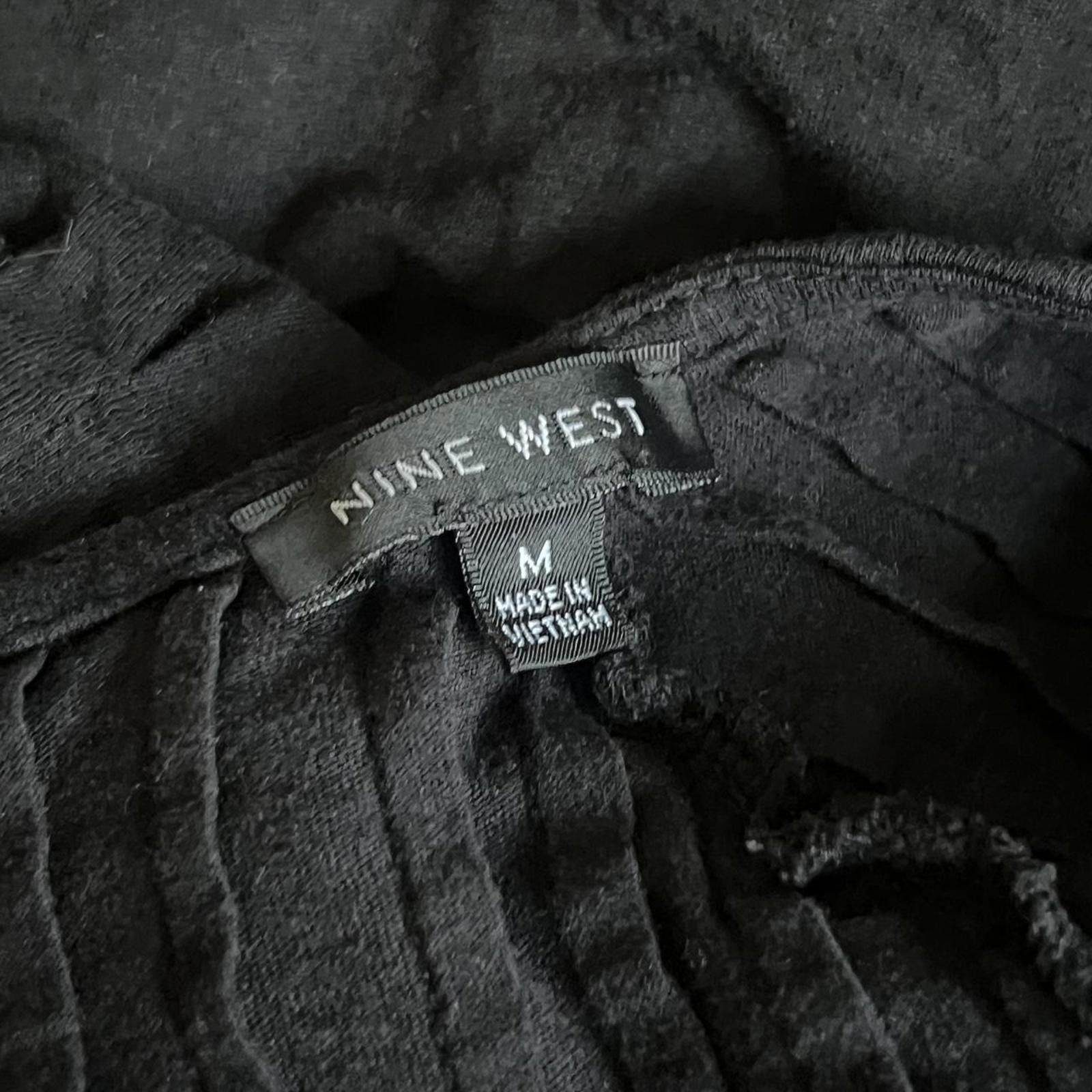 Nine West Black chic button-up open blouse Size M / US 6-8 / IT 42-44 - 6 Thumbnail