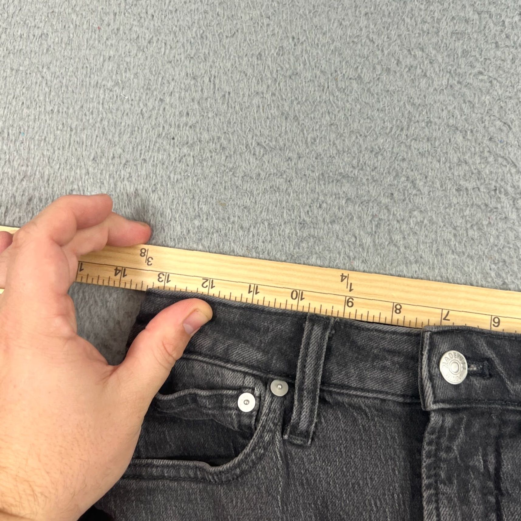 Madewell VINTAGE Madewell Jeans Womens 26P Regular Fit Straight Vintage Denim Black Wash, 5-Pocket, High Rise, Petites Size 26" / US 2 / IT 38 - 5 Thumbnail