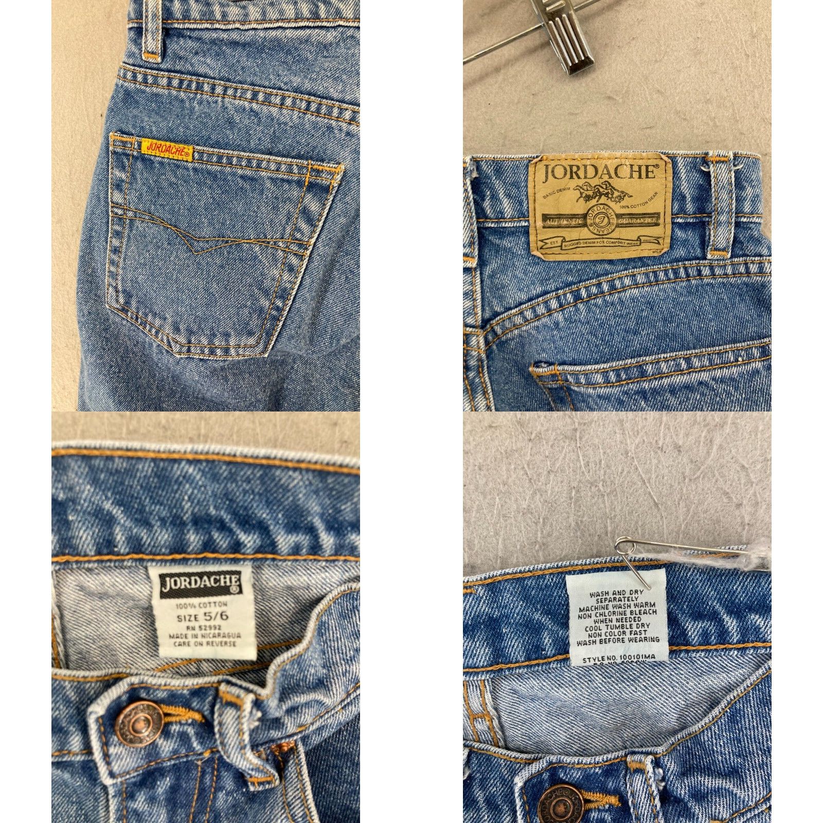 Jordache VINTAGE Jordache Jeans 5 High Rise Tapered Women's Blue Denim 90s Size 27" / US 4 / IT 40 - 8 Thumbnail