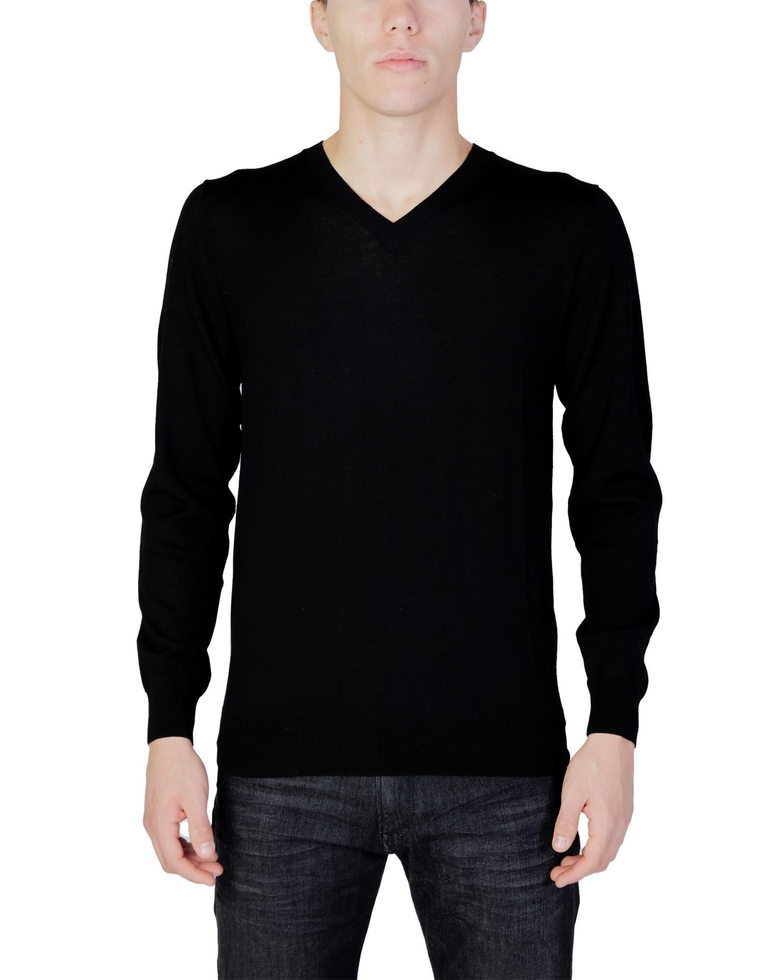 image of Liu Jo Wool V-Neck Knitwear in Black, Men's (Size Small)