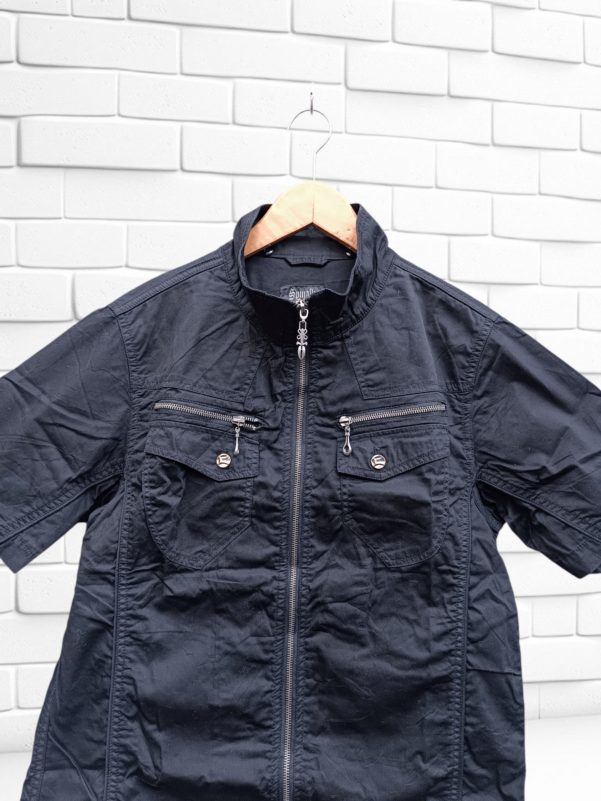 Japanese Brand Y2K Spinash Zip Short Shirt Ifsixwasnine LGB Style Size US L / EU 52-54 / 3 - 3 Thumbnail