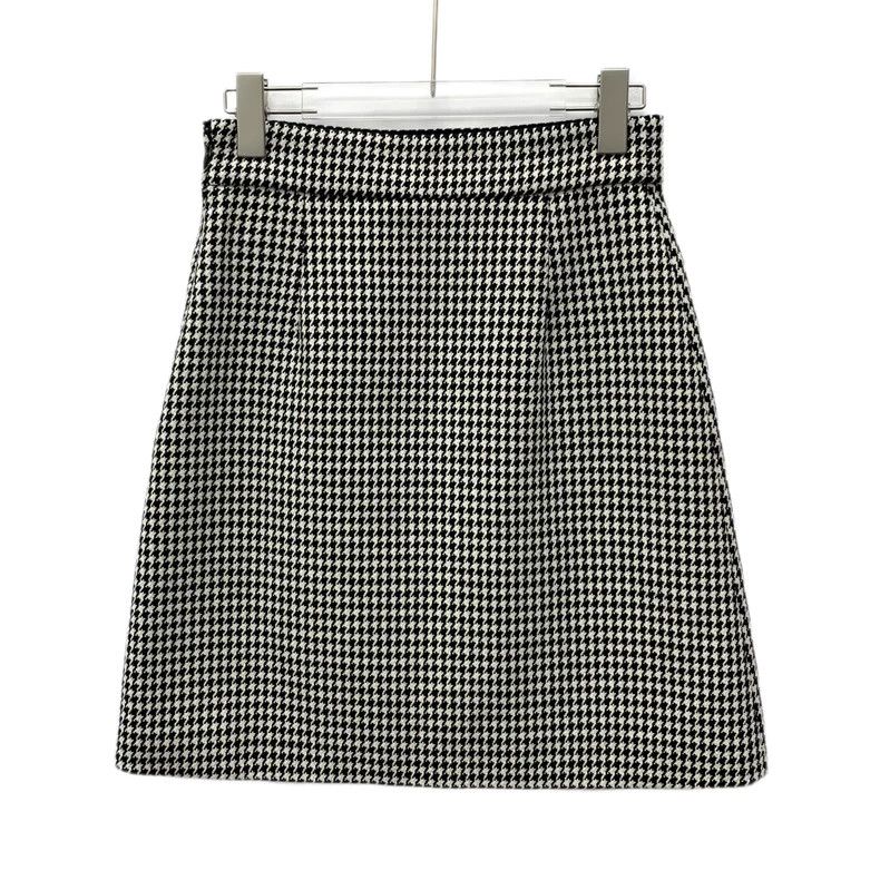 Dior Dior Color-blocked checkered wool casual knitted skirt 2506 Size 25" / US 0 / IT 36 - 2 Thumbnail