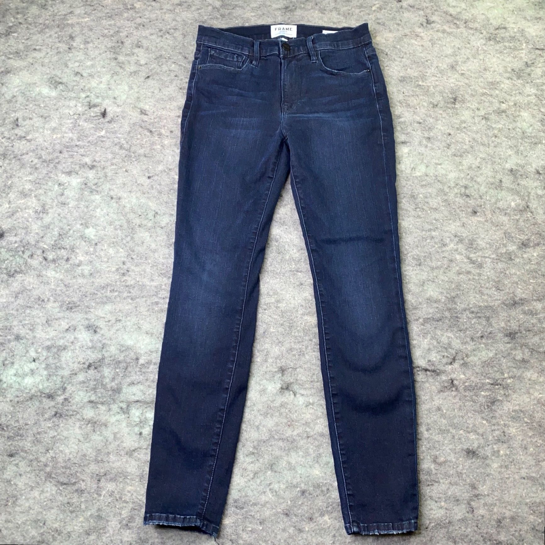 Frame Frame Jeans Womens 27 Blue Mid Rise Skinny Cropped Stretch Denim Frame Le Skinny De Jeanne Womens Jeans Size 27" / US 4 / IT 40 - 7 Thumbnail