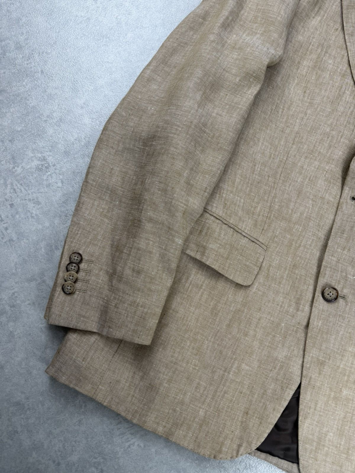 Balmain Balmain Paris Linen Blazer Beige Mens Tailored Jacket EU 46 Size 38R - 3 Thumbnail