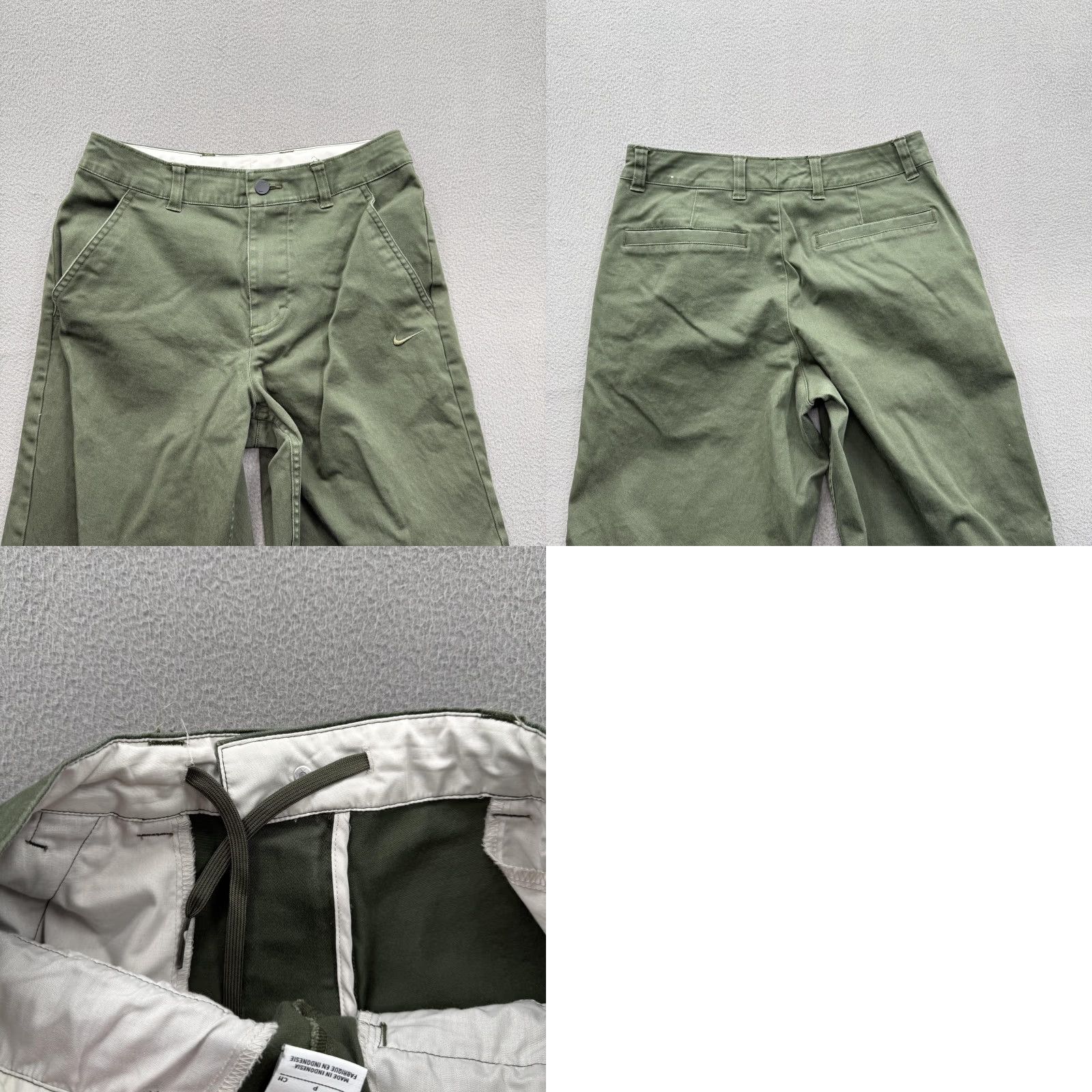 Nike Nike Twill Chino Pants Womens 28/30 Green Relaxed Straight Leg Casual Drawstring Pants Size 28" / US 6 / IT 42 - 8 Thumbnail