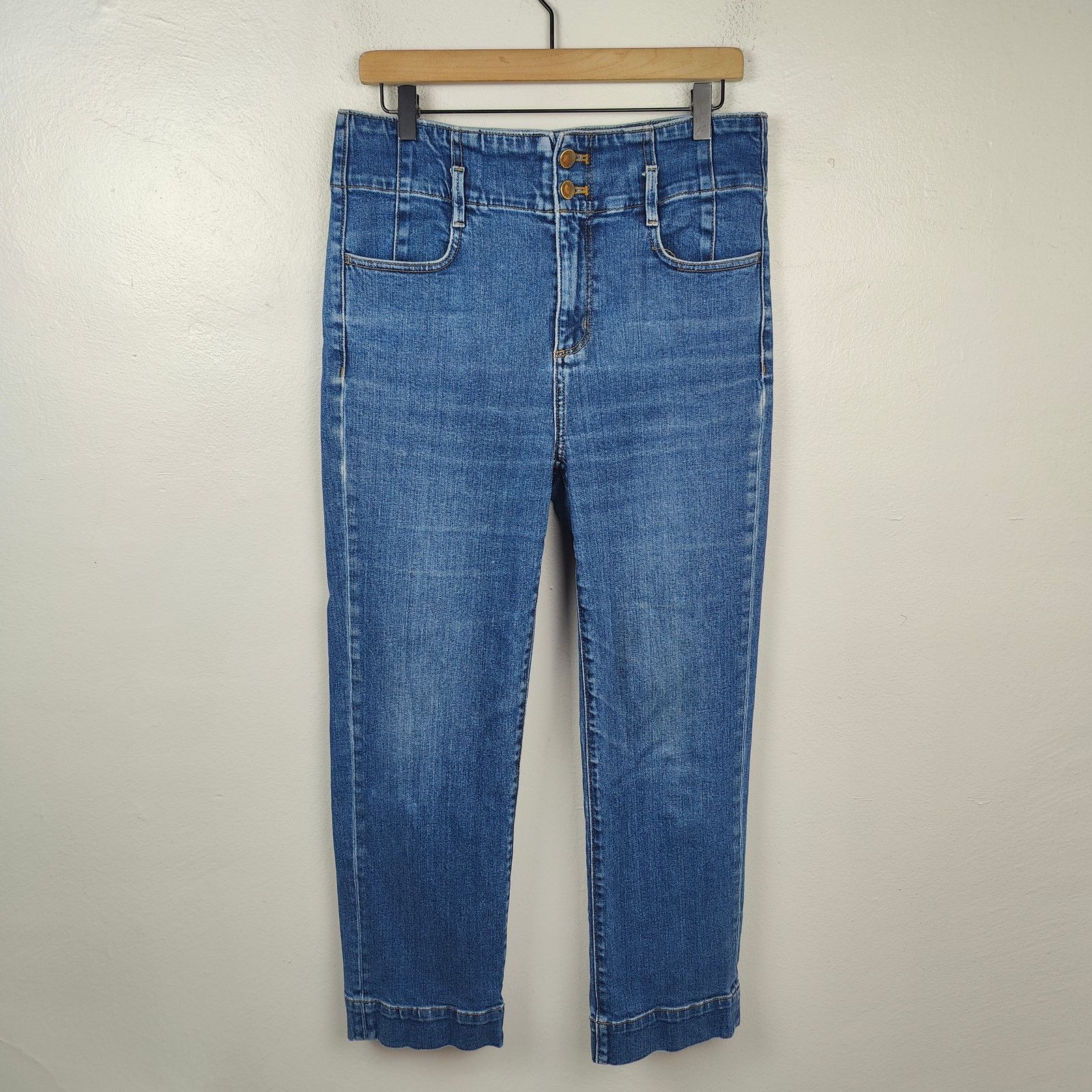 Ann Taylor Ann Taylor The Easy Straight Jeans Womens 8 Dark Wash Size 30" / US 8 / IT 44 - 1 Thumbnail
