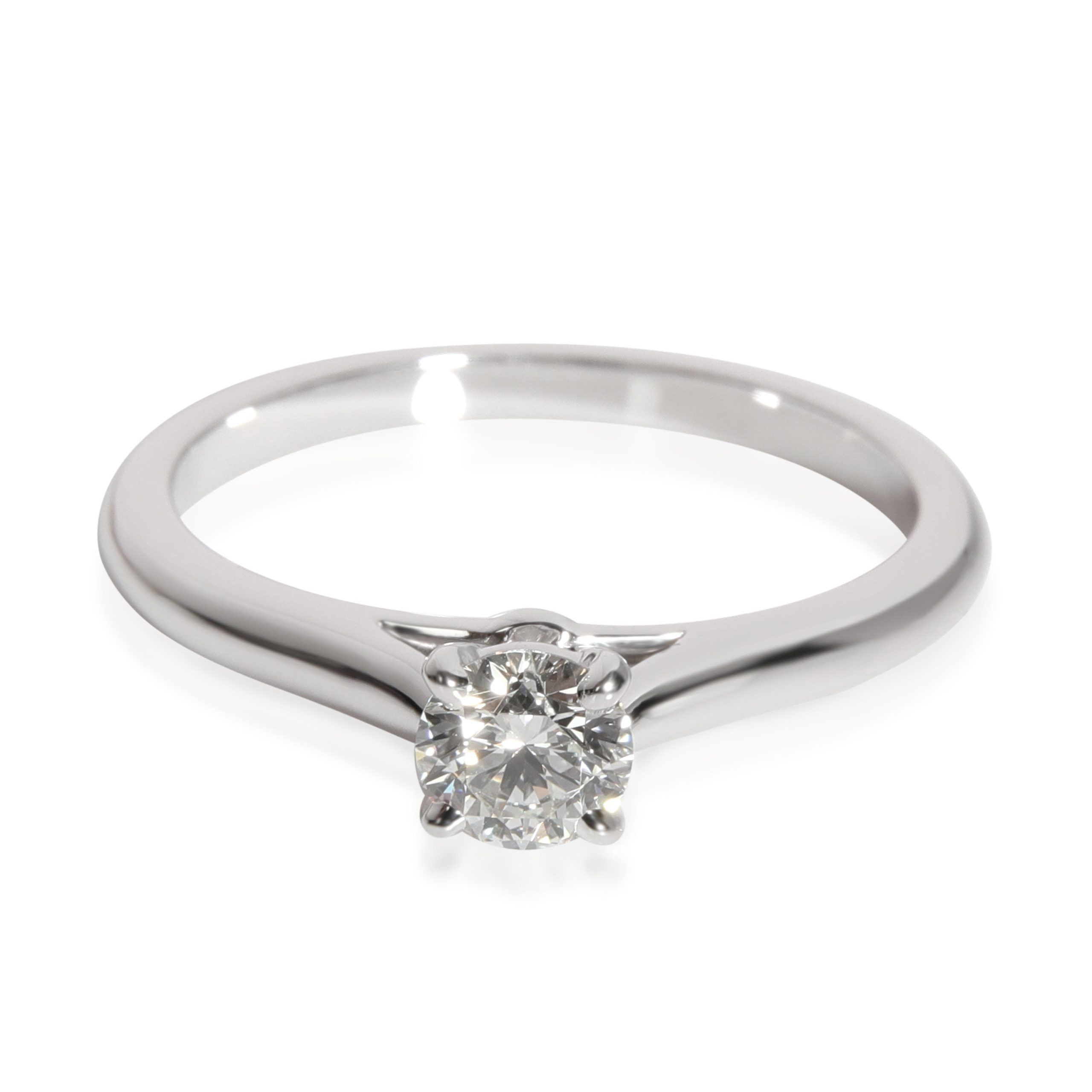 image of Cartier 1895 Diamond Solitaire Engagement Ring In Platinum H Vvs1 0.36 Ct in Silver, Women's