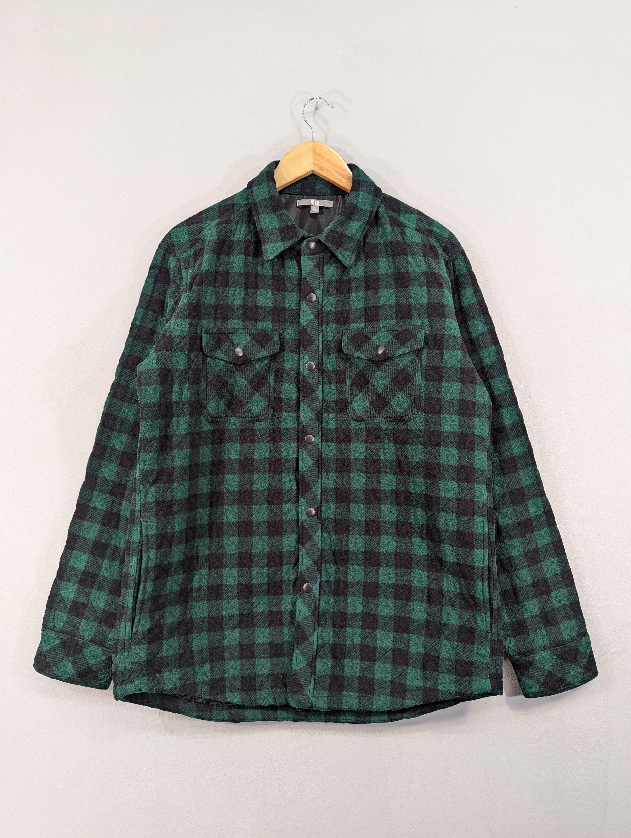 Flannel Uniqlo Quilted Checkered Box Flannel Jacket Size US XL / EU 56 / 4 - 1 Thumbnail