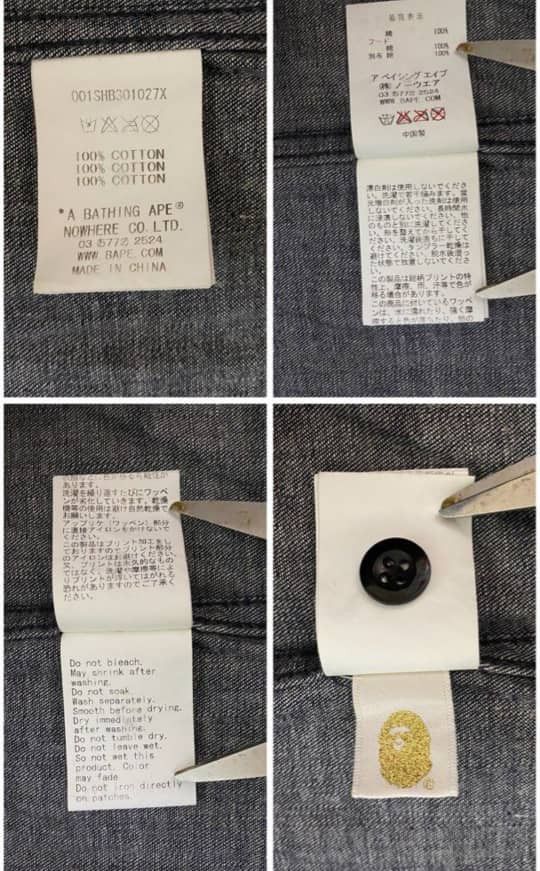 Bape ♦️Denim Shark Shirt Button Ups (Hoodie) Size US L / EU 52-54 / 3 - 9 Thumbnail