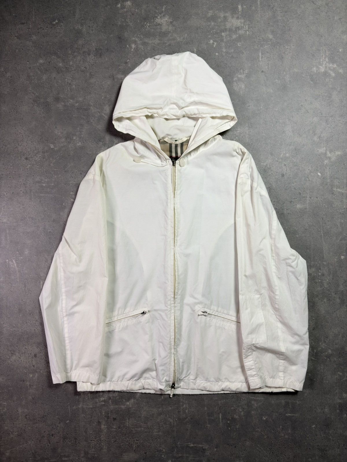Burberry Burberry Vintage Distressed Faded Hooded Light Jacket L XL Size US L / EU 52-54 / 3 - 1 Thumbnail