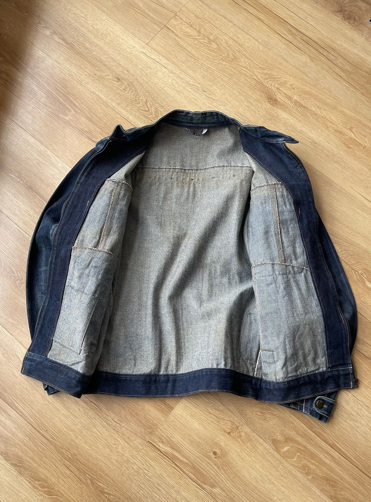 If Six Was Nine Vintage Distressed Carpenter Moto Zip Denim Jacket y2k Size US L / EU 52-54 / 3 - 8 Thumbnail