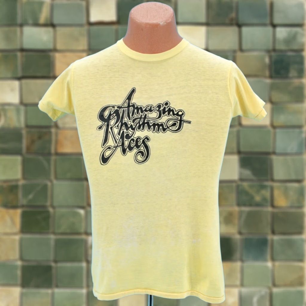 Vintage VTG Mens 70s Amazing Rhythm Aces '78 Tour TShirt XS Band T-shirt On The Road Vintage 70s Graphic Tee Mens XS Yellow Size US XS / EU 42 / 0 - 1 Thumbnail