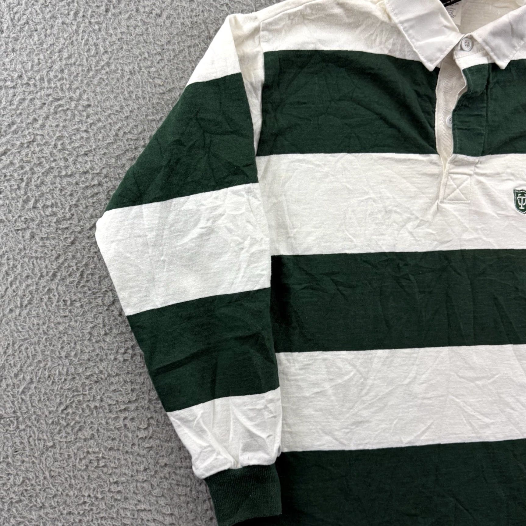 Barbarian VINTAGE Barbarian Polo Shirt Womens Small Green Striped Long Sleeve Knit 100% Cotton Regulated Size S Womens Size S / US 4 / IT 40 - 4 Thumbnail