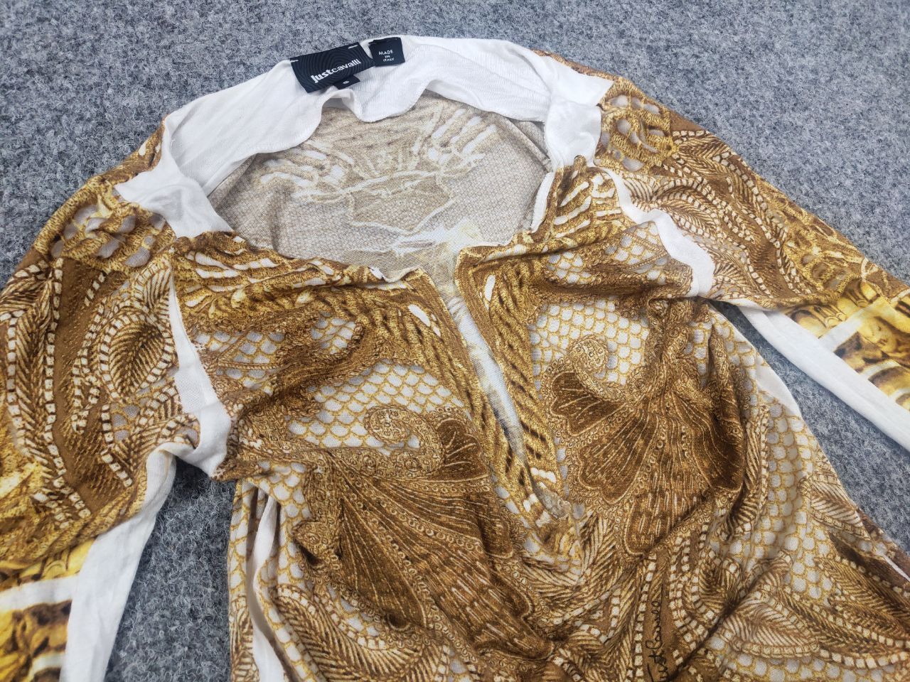 Just Cavalli Just Cavalli Design cocktail midi dress gold pattern sleeves Size S / US 4 / IT 40 - 9 Thumbnail