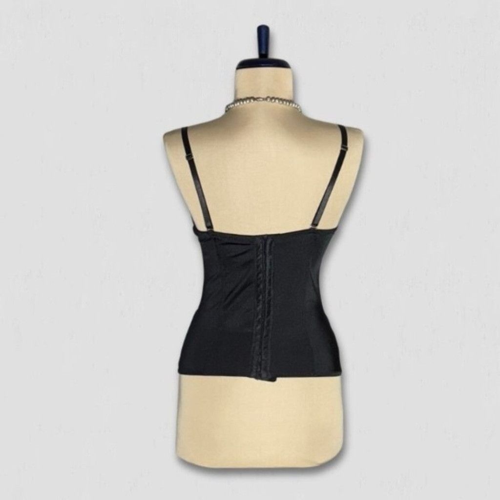 Vintage Buckle Corset Mesh Top Gothic Style Body-Hugging Black L Size L / US 10 / IT 46 - 3 Thumbnail