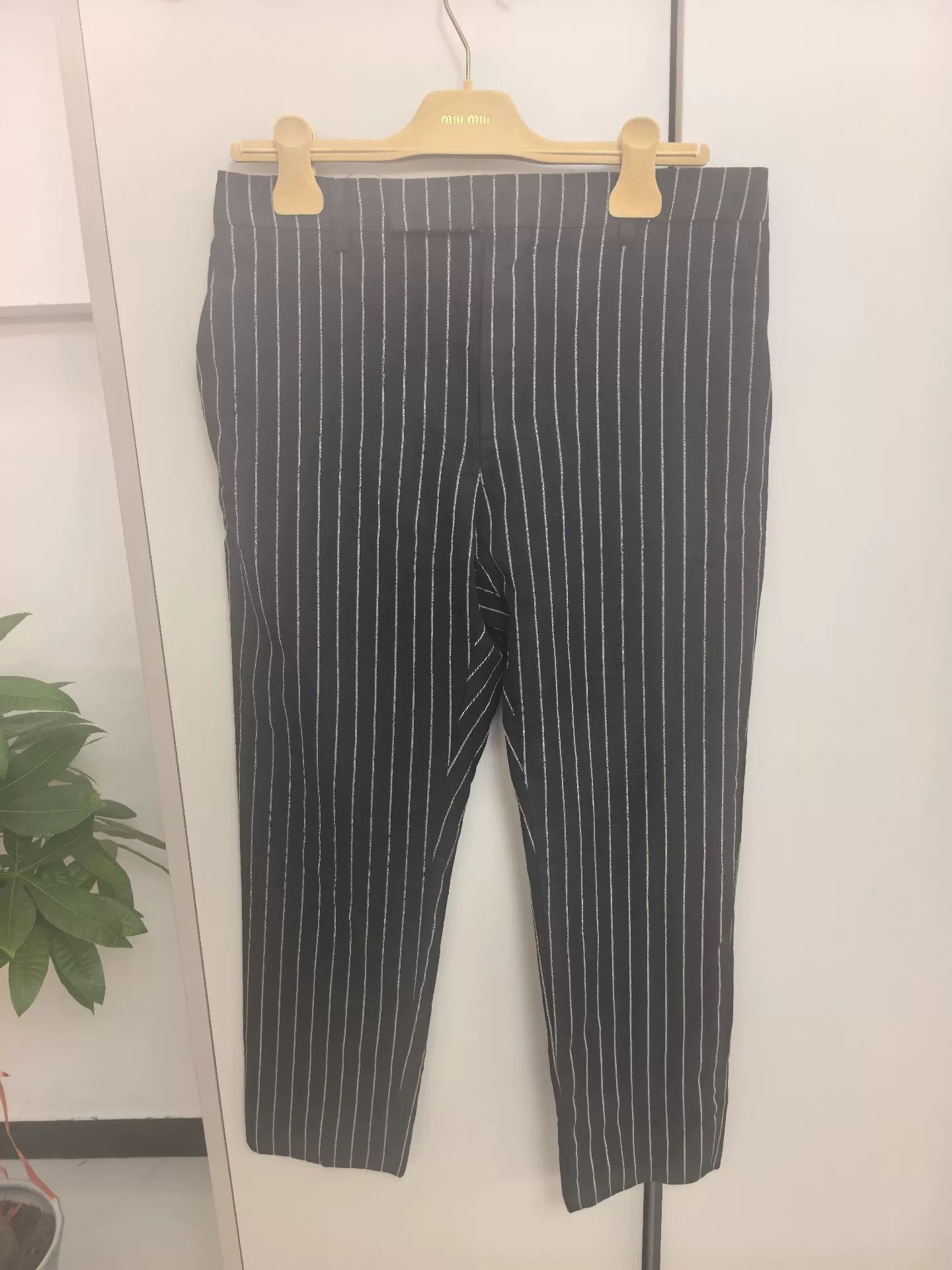 Celine Celine Striped Dark Blue Wool Trousers Size US 32 / EU 48 - 1 Thumbnail