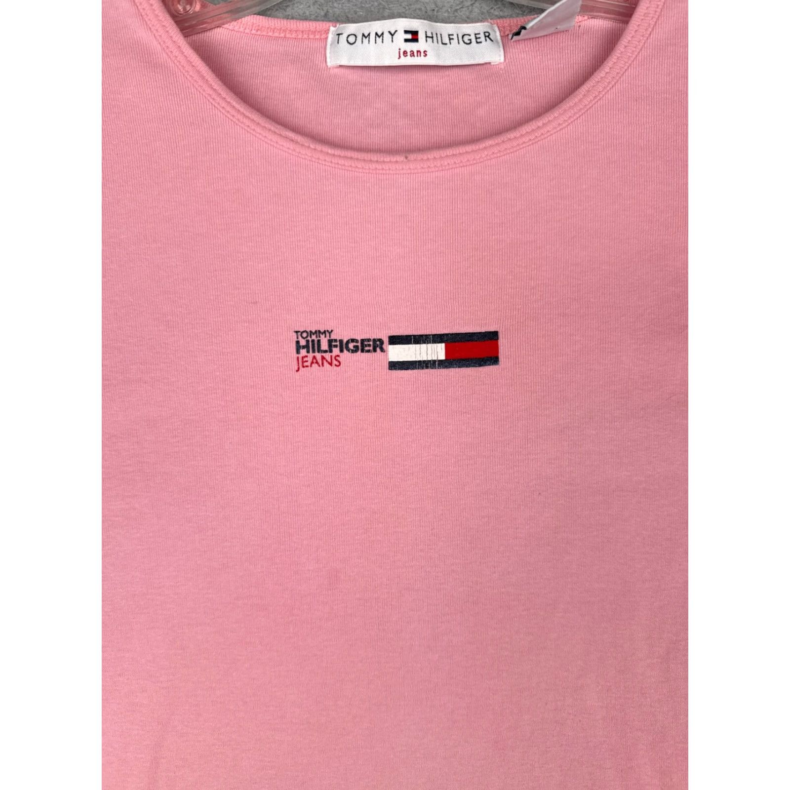 Tommy Hilfiger VINTAGE Tommy Hilfiger Shirt Women Medium Pink Long Sleeve Crew 100% Cotton READ Size M / US 6-8 / IT 42-44 - 6 Thumbnail
