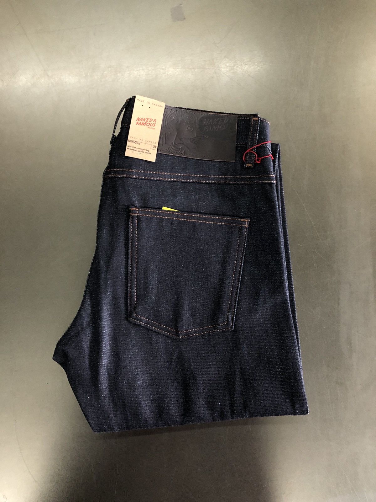 image of Naked Famous 13.5 Oz Indigo Denim Slimguy 32 367, Men's