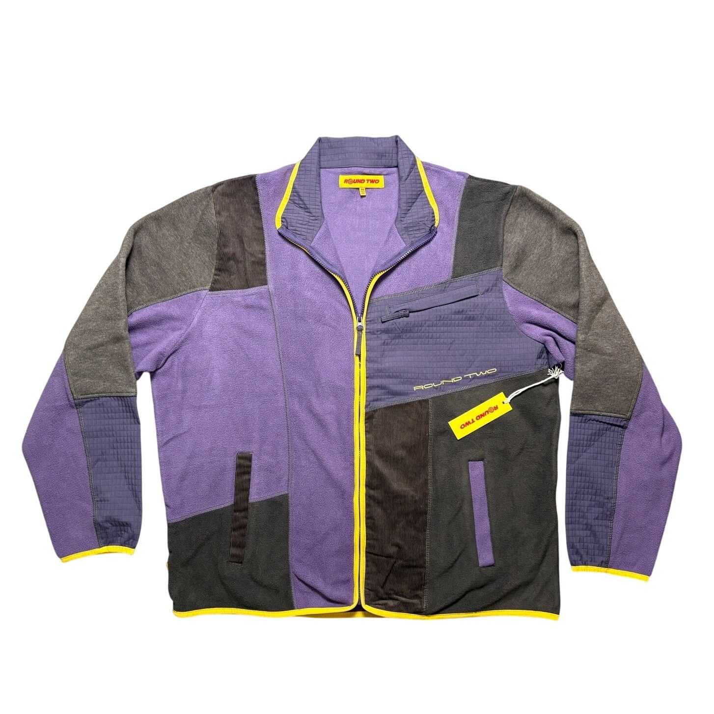 Round Two NWT Round Two Size XL Purple & Brown Zip Down Fleece Jacket Size US XL / EU 56 / 4 - 1 Thumbnail