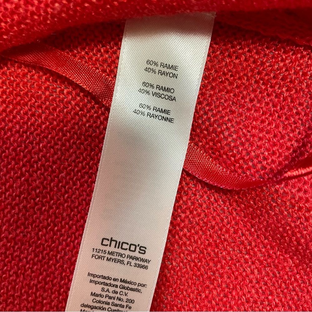 Chicos New Chico's Red Knit Open Front Cardigan Size 0 US S Size S / US 4 / IT 40 - 7 Thumbnail