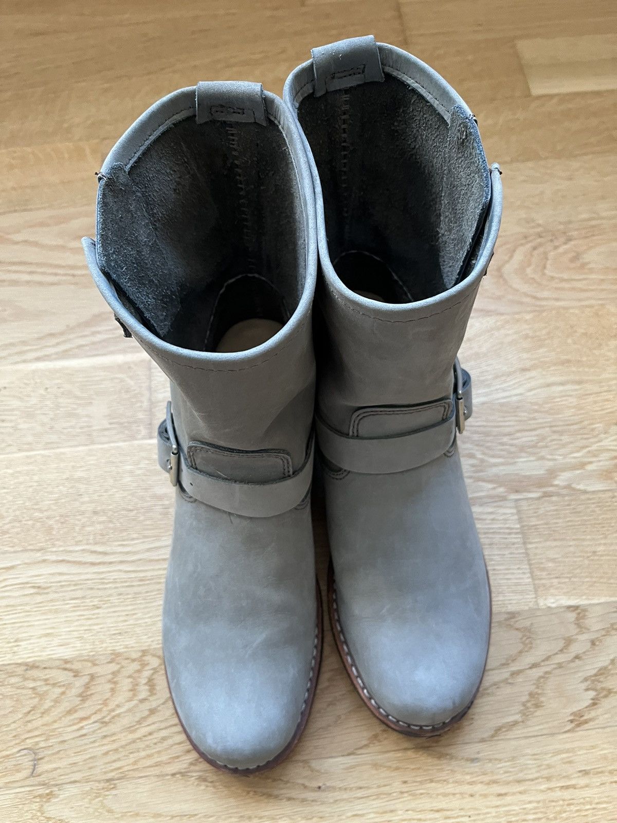 Red Wing 3355 Grey Roughout Engineer boots Grailed