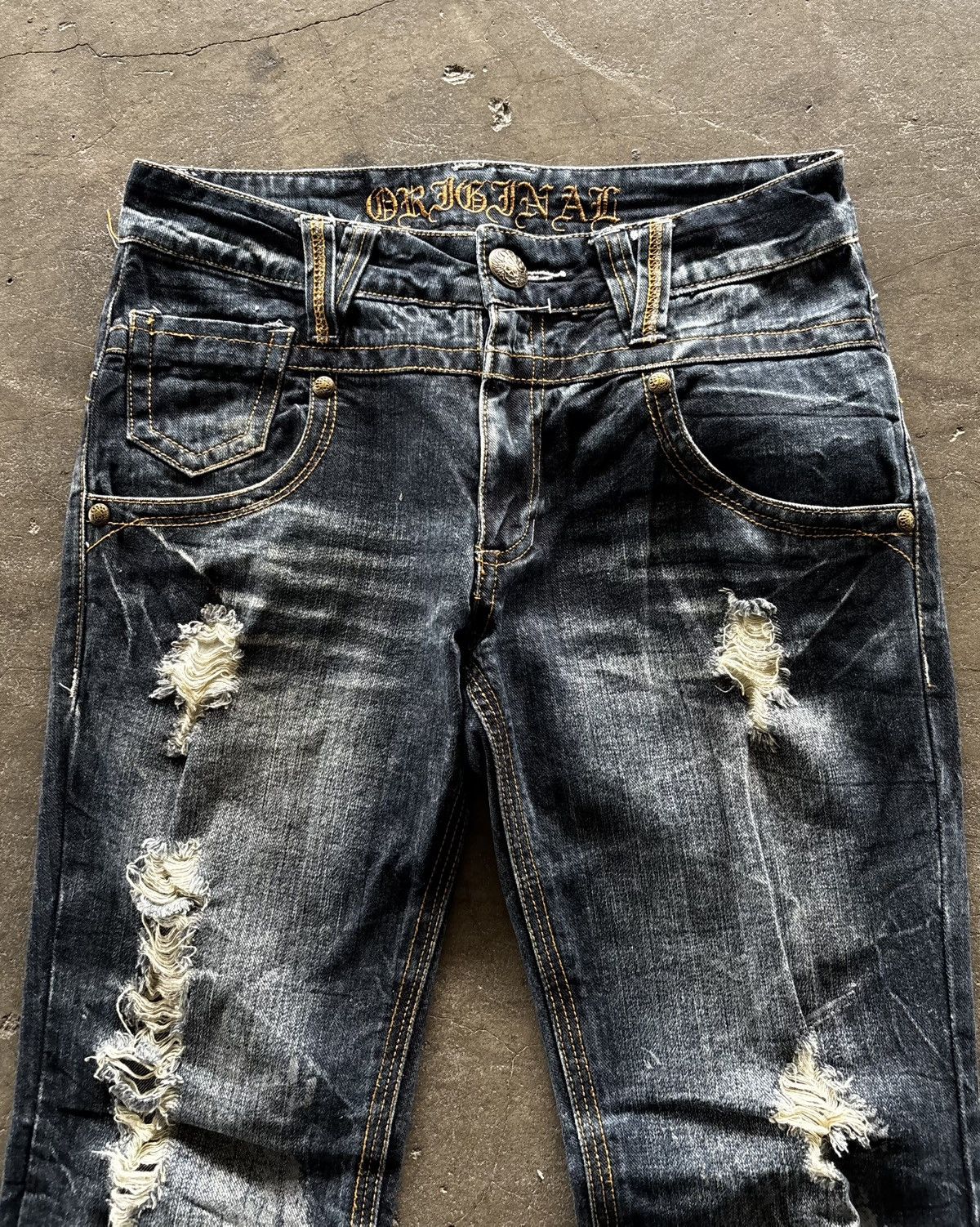 If Six Was Nine Original Jeans Japan Mud Wash Flared Denim Jeans Size US 31 - 3 Thumbnail