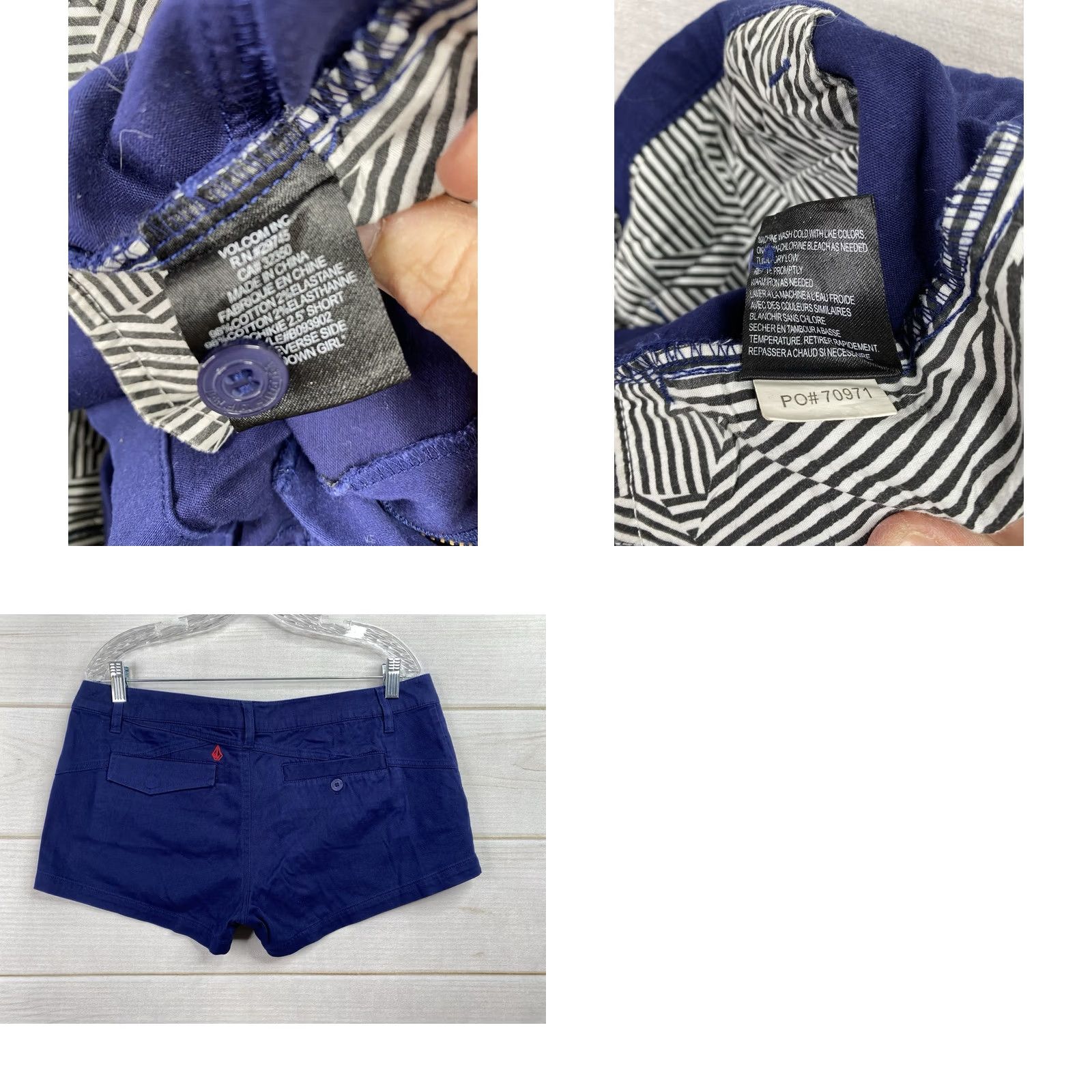Volcom Volcom Shorts Juniors 11 Blue Chino Flat Front Zip Pockets Twill Cotton Blend Casual Streetwear Vintage: No Women Size 32" / US 10 / IT 46 - 8 Thumbnail