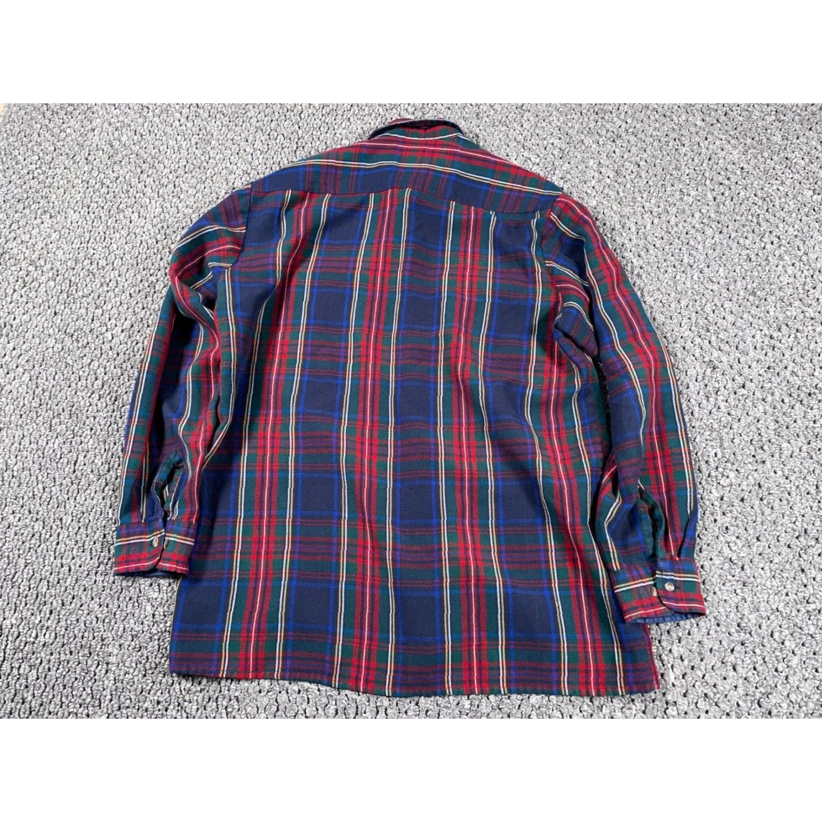 Vintage VTG 80s Grunge Flannel Shirt Men XL Red Blue Plaid Tartan Lightweight Backpacker Chest Pockets Casual Workwear Size US XL / EU 56 / 4 - 2 Thumbnail