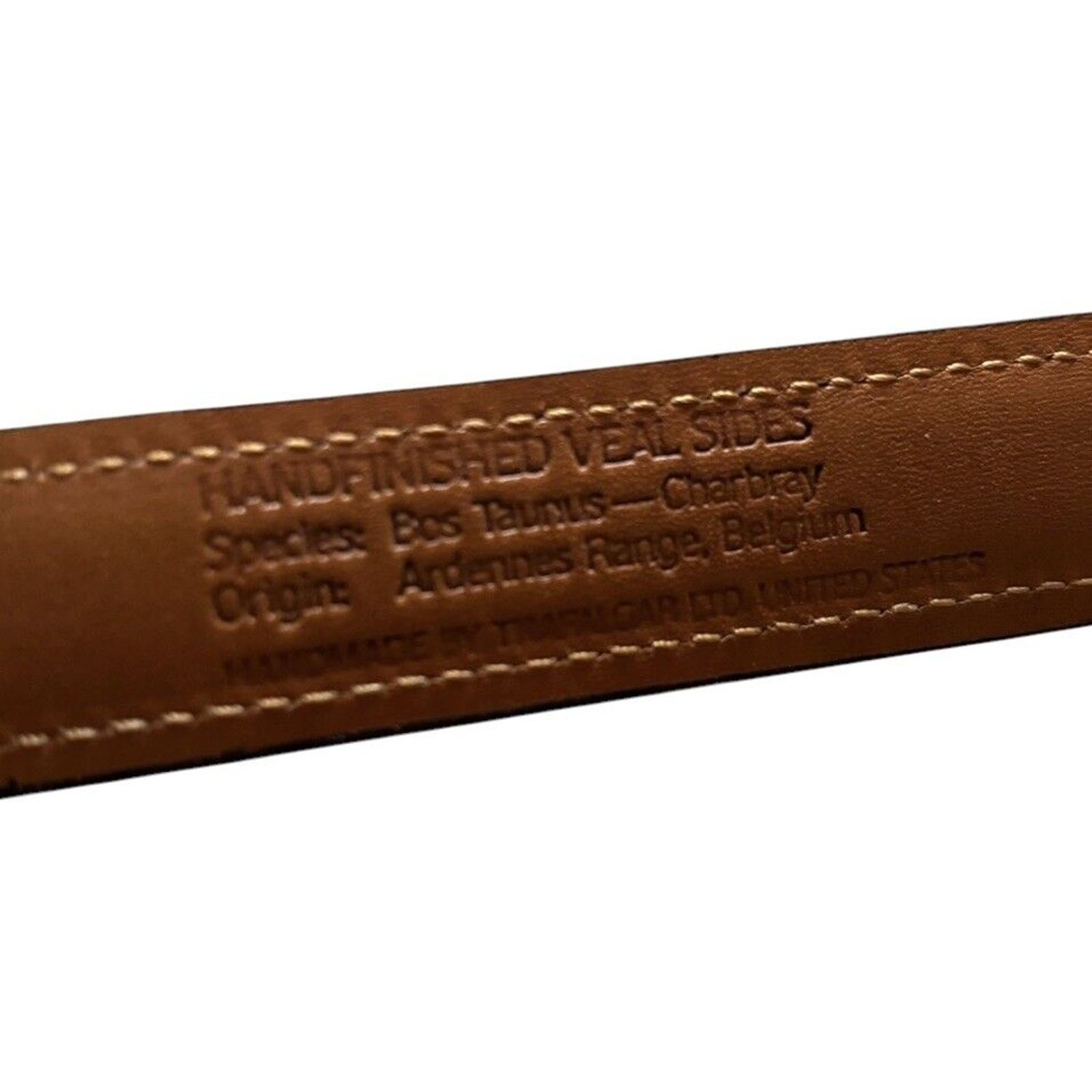 Neiman Marcus Neiman Marcus Brown Leather Handfinished Veal Sides Belt 36 Size 36 - 2 Thumbnail