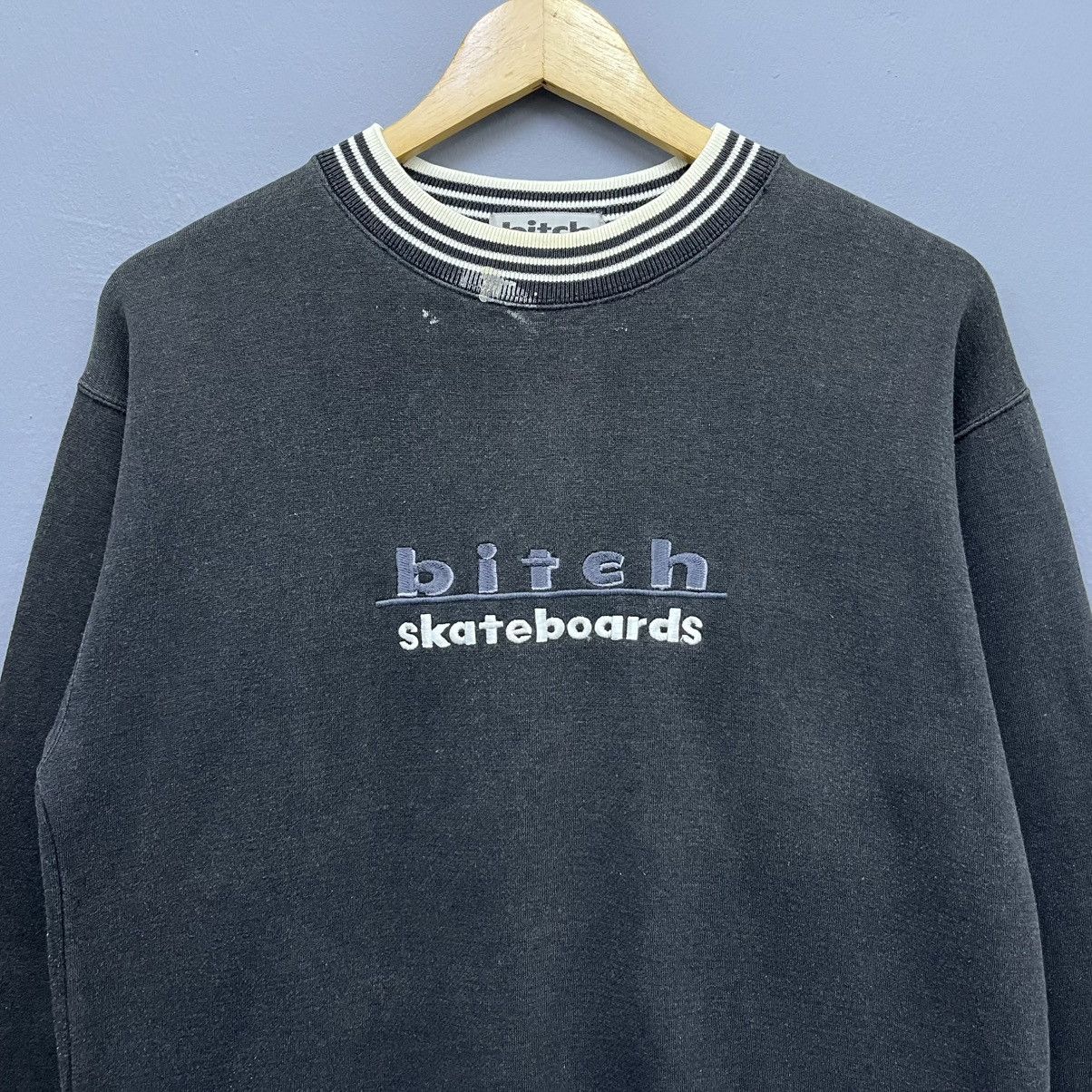 Vintage Vintage 90s Bitch Skateboards Embroidered Sweatshirt Size US M / EU 48-50 / 2 - 3 Thumbnail