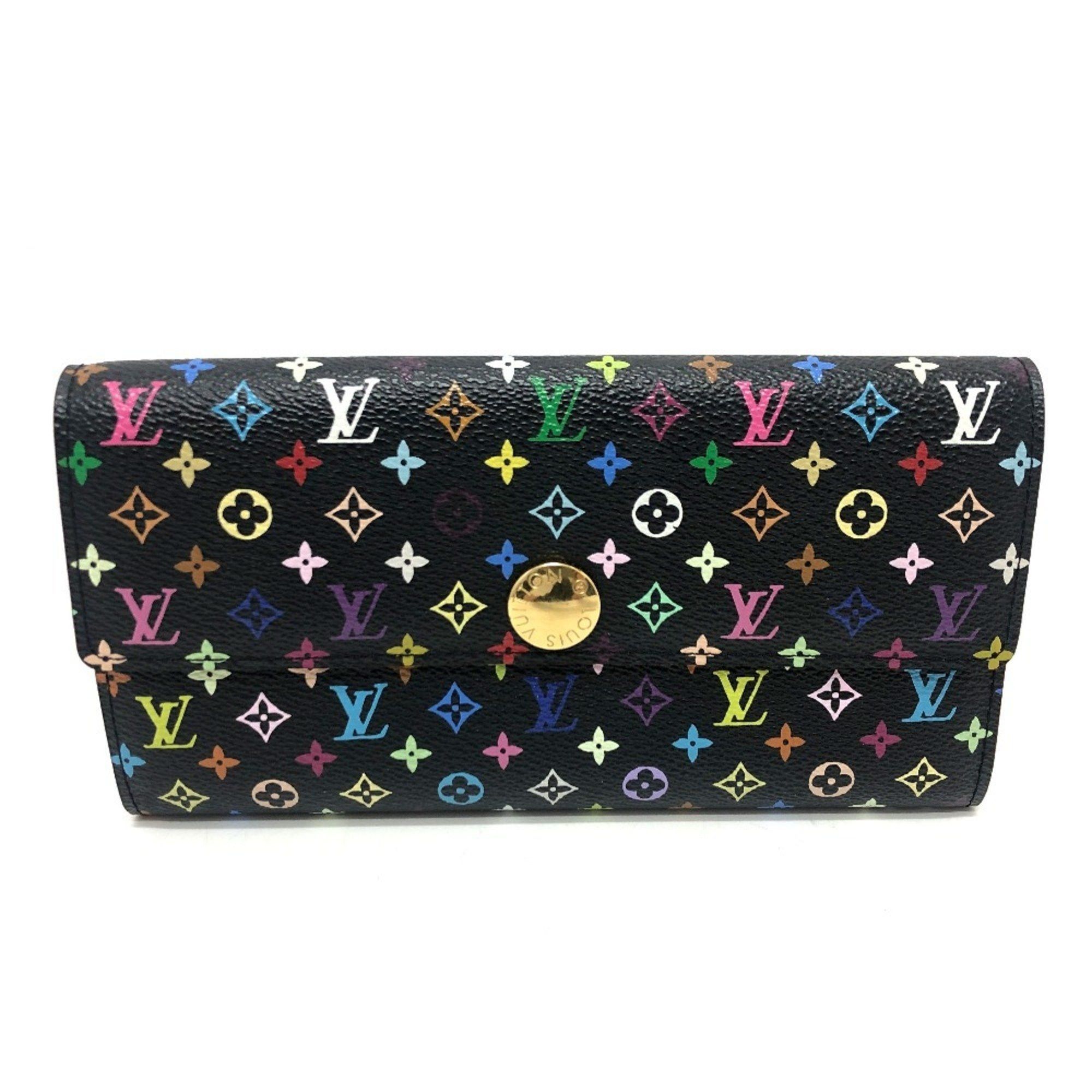 Louis Vuitton LOUIS VUITTON M93747 Portefeuille Sarah Wallet Flap Long Monogram Multicolor Canvas Women's Black Size ONE SIZE - 1 Thumbnail
