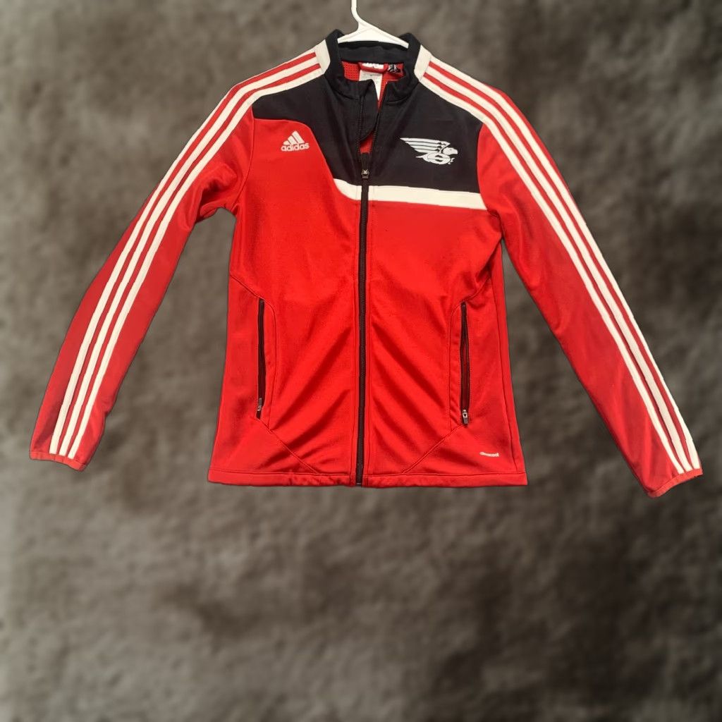 Adidas Adidas Jacket Womens S Red Climacool Full Zip Active Eagle Logo Athletic Jacket Size S / US 4 / IT 40 - 1 Thumbnail
