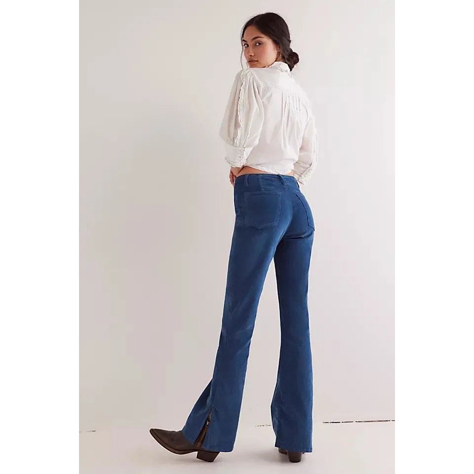 Free People New We The Free Level Up Slit Cord Jeans $98 SIZE 30 Blue Size 30" / US 8 / IT 44 - 4 Thumbnail