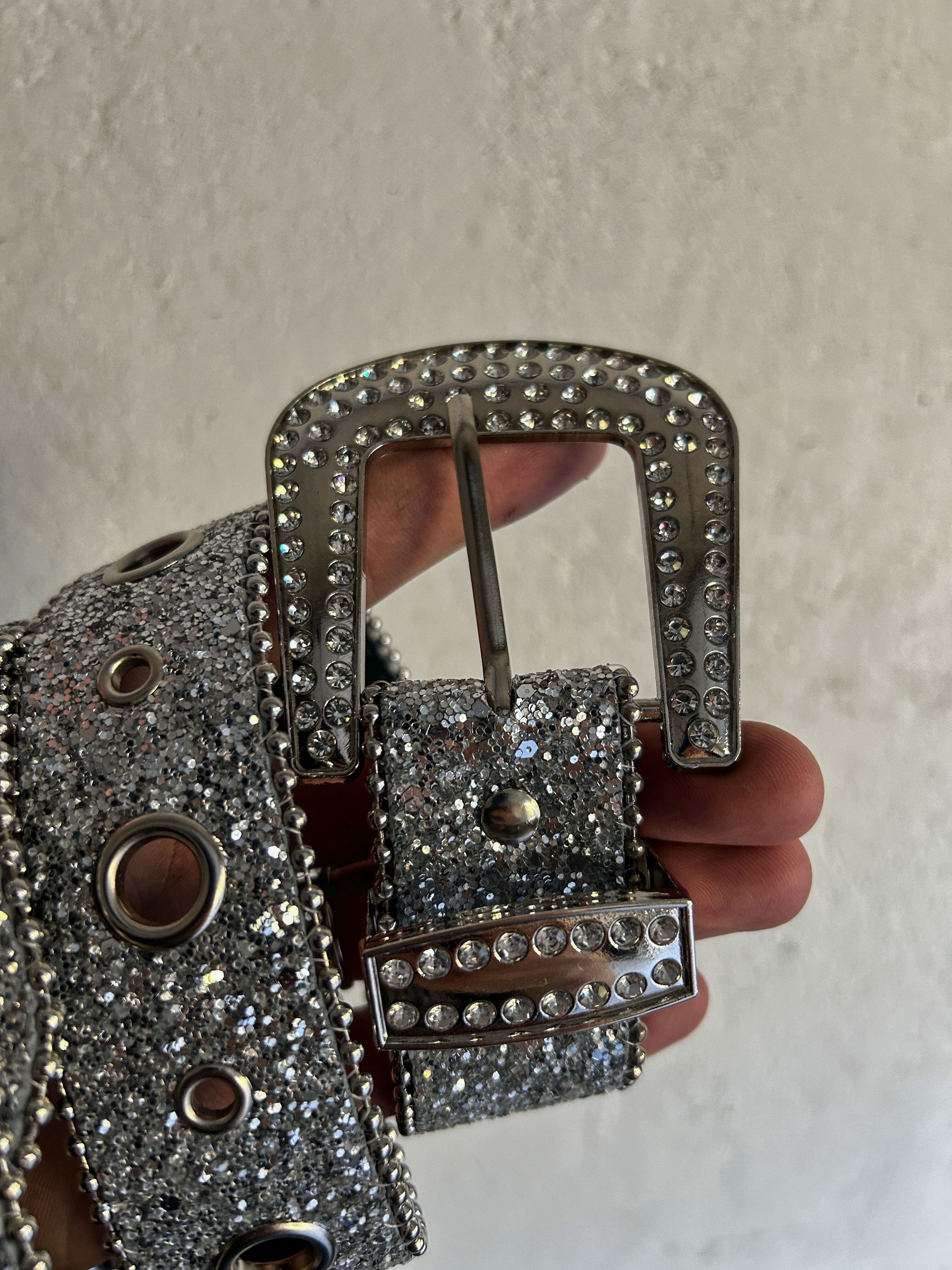 Designer Vintage Japanese Style BB Simon Diamonds Style Belt 90s Size ONE SIZE - 3 Thumbnail