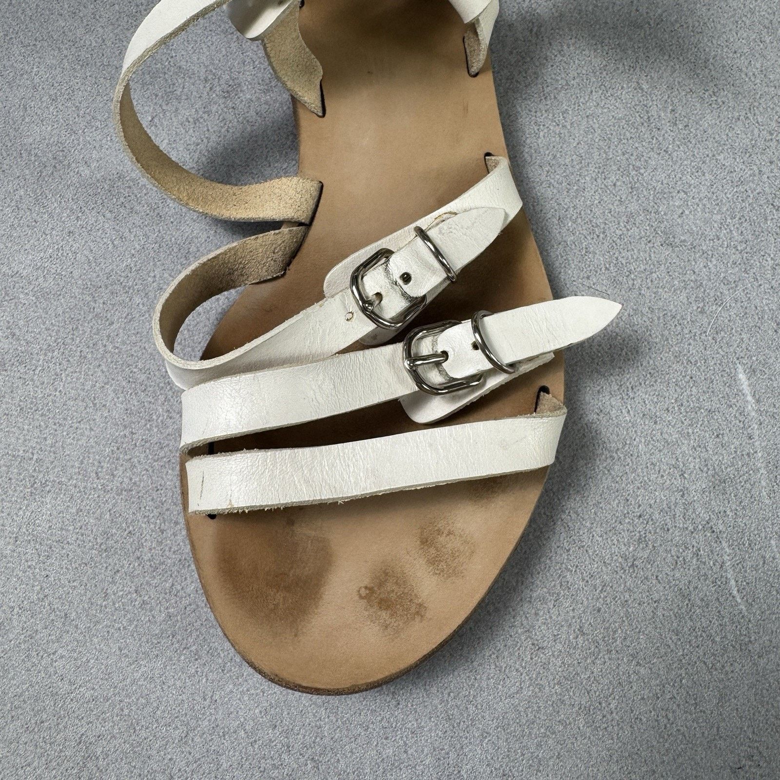 Balenciaga Balenciaga Bickle White Leather Gladiator Ankle Sandals 37 Size US 7 / IT 37 - 16 Thumbnail